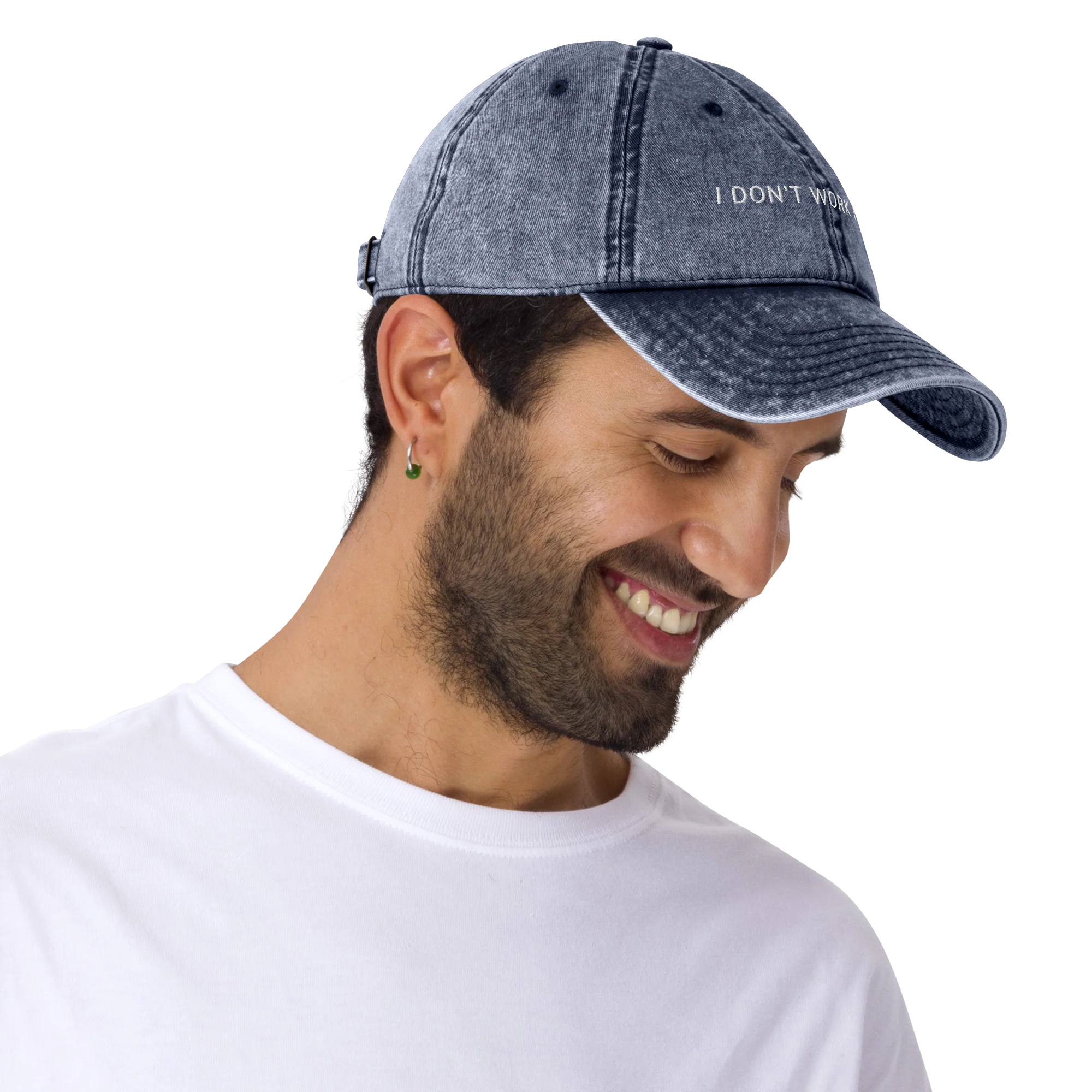 I Don't Work Here Embroidered Vintage Cap - Image 5
