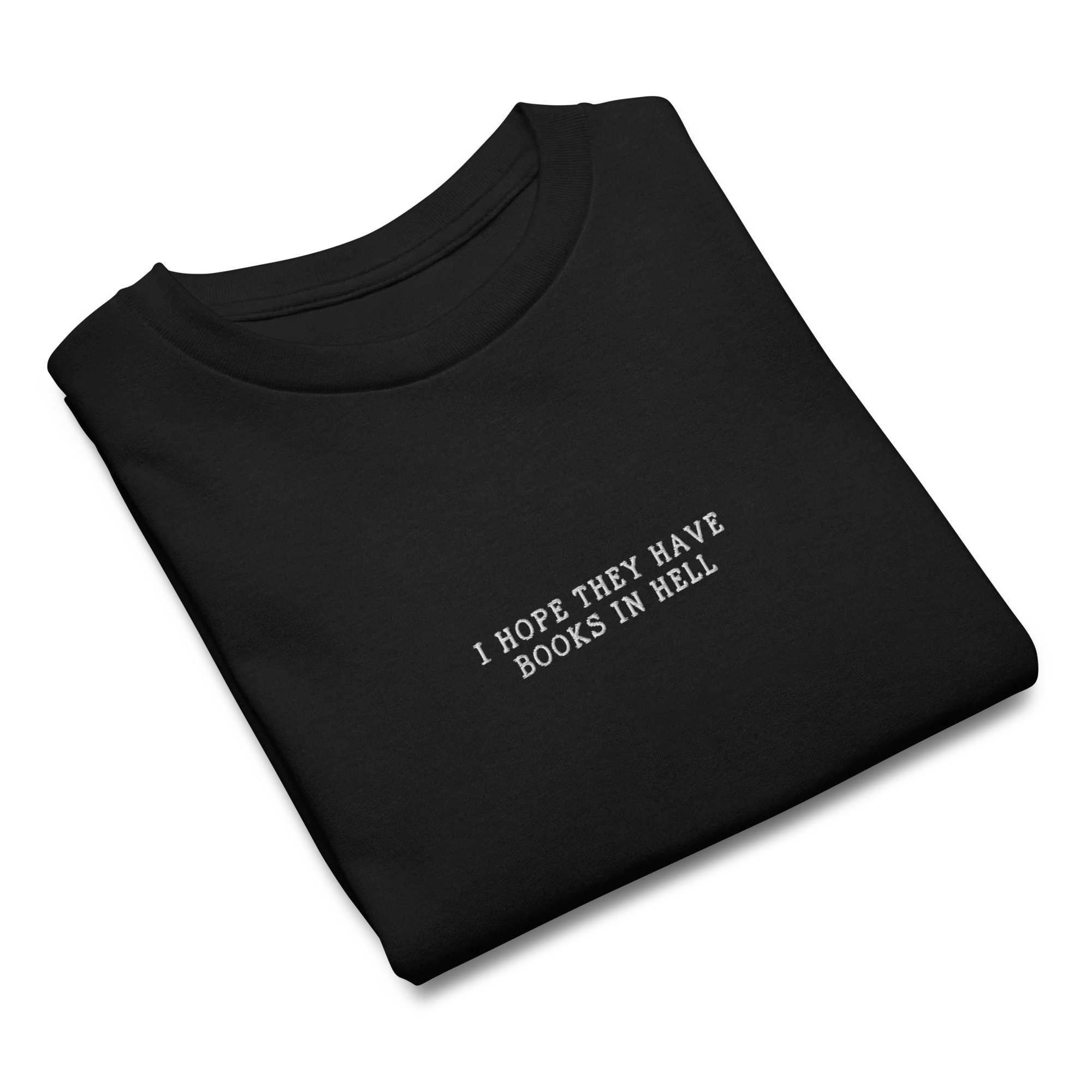 I Hope They Have Books in Hell Embroidered Baby Tee - Image 3