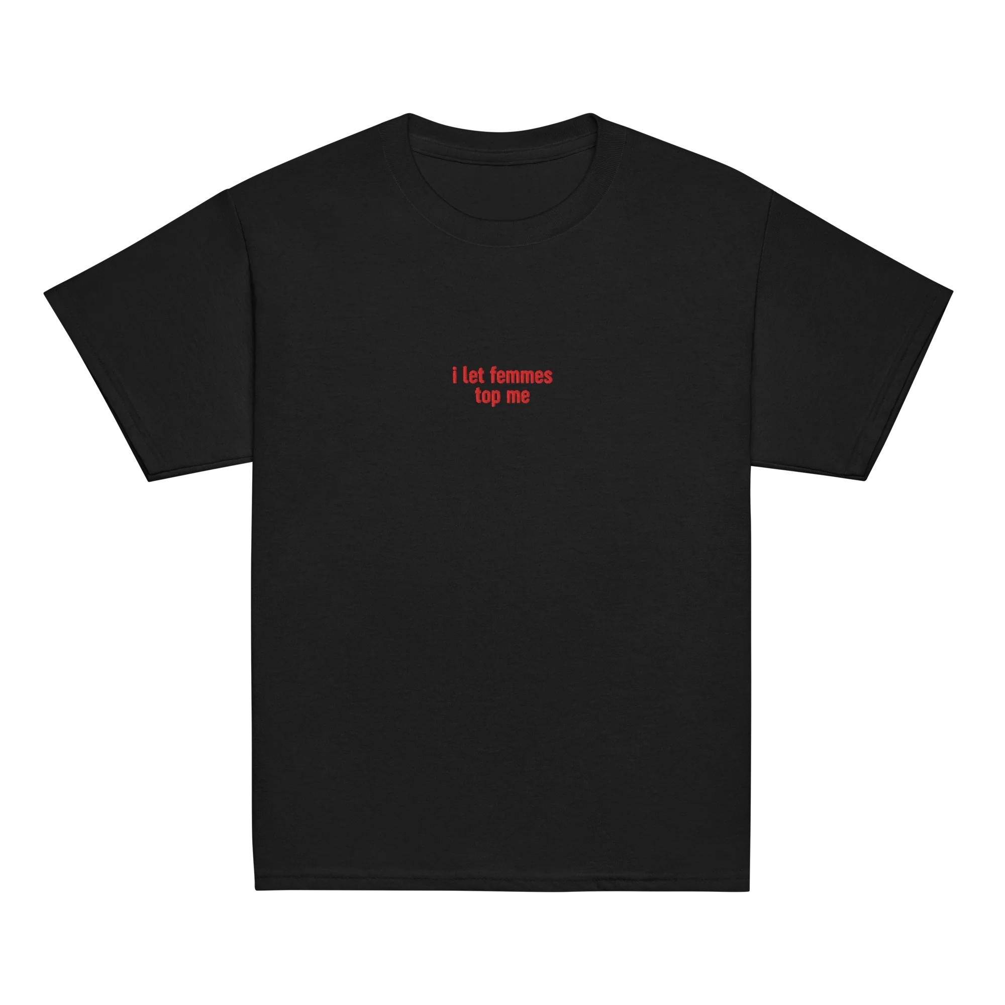 I Let Femmes Top Me Embroidered Baby Tee - Image 11