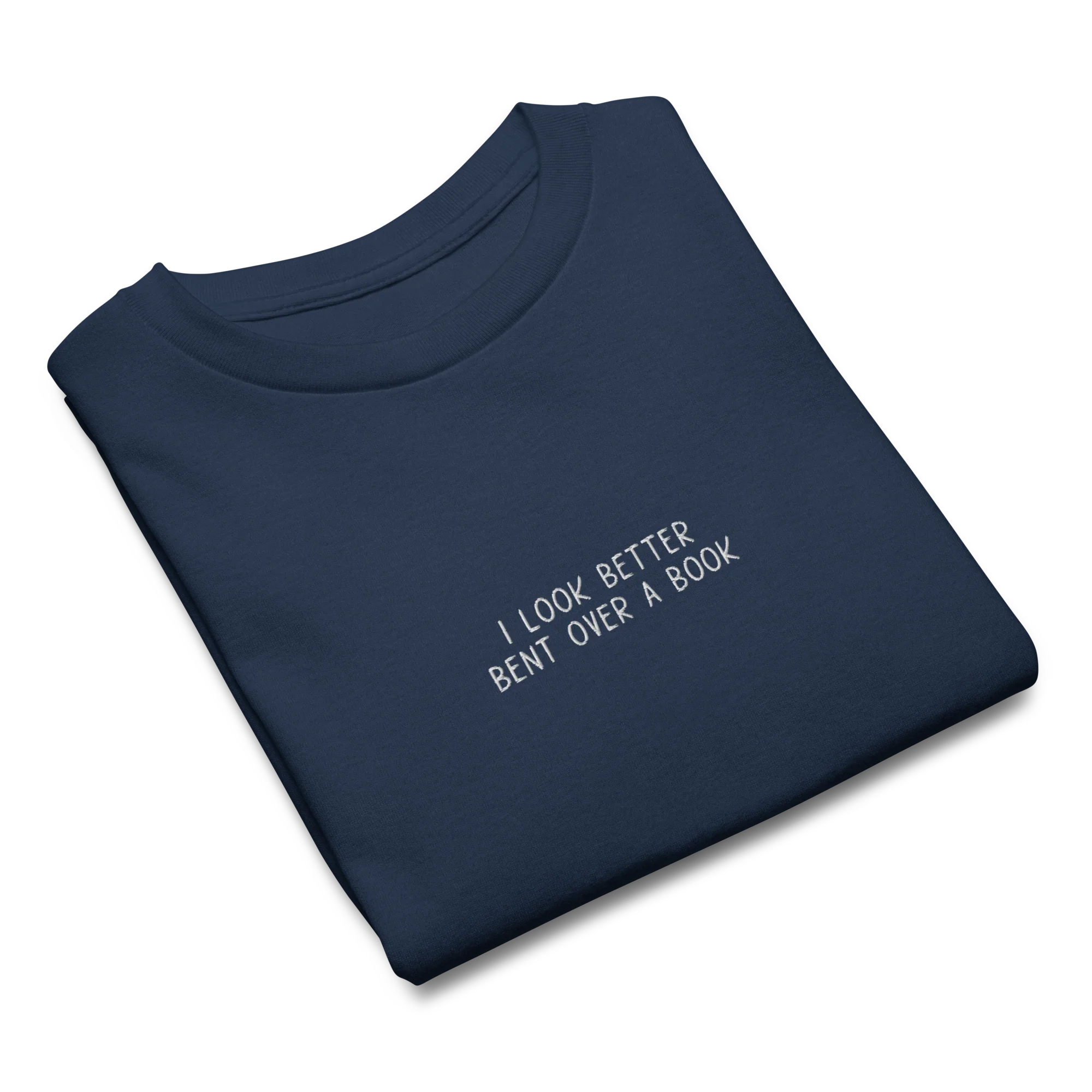 I Look Better Bent Over a Book Embroidered Baby Tee - Image 9