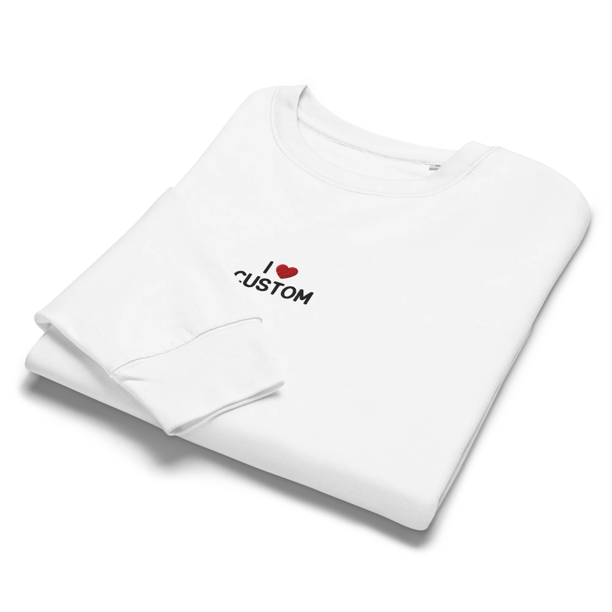 I Love (CUSTOM) Embroidered Women’s Organic Sweatshirt - Image 3
