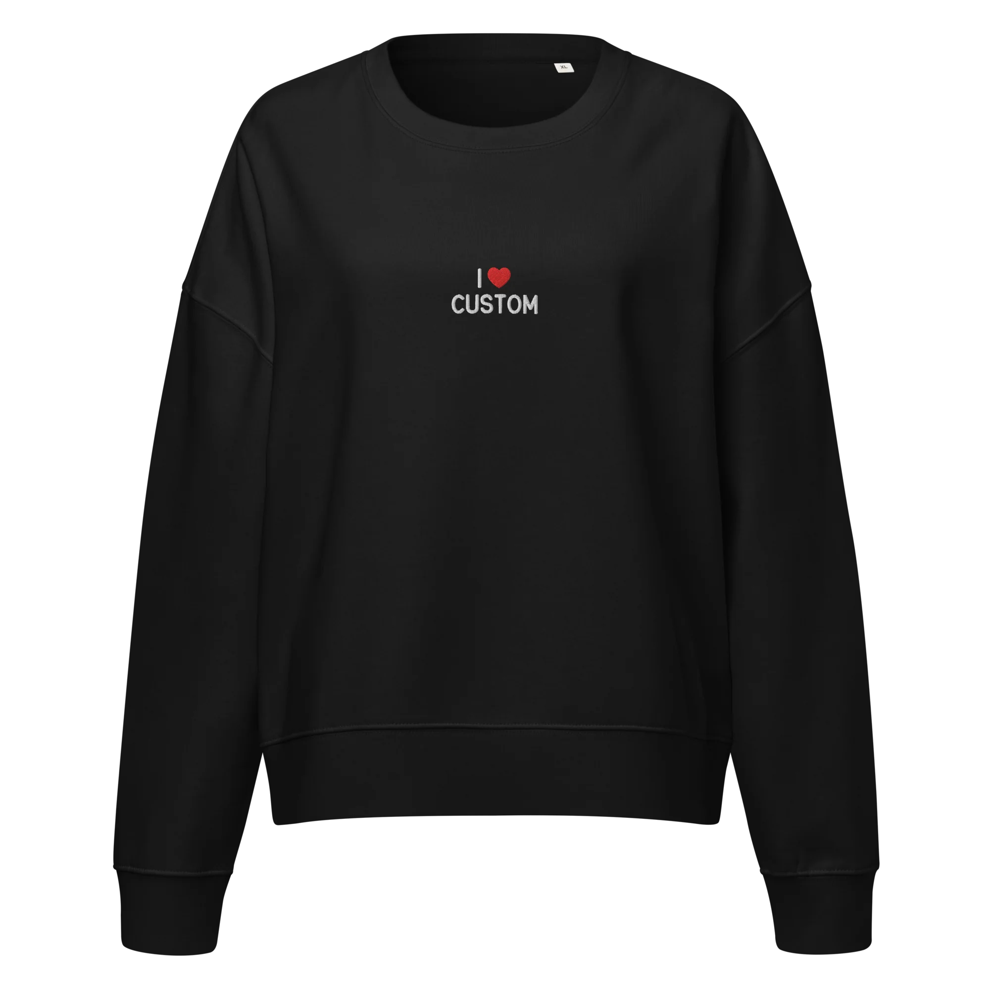 I Love (CUSTOM) Embroidered Women’s Organic Sweatshirt - Image 8