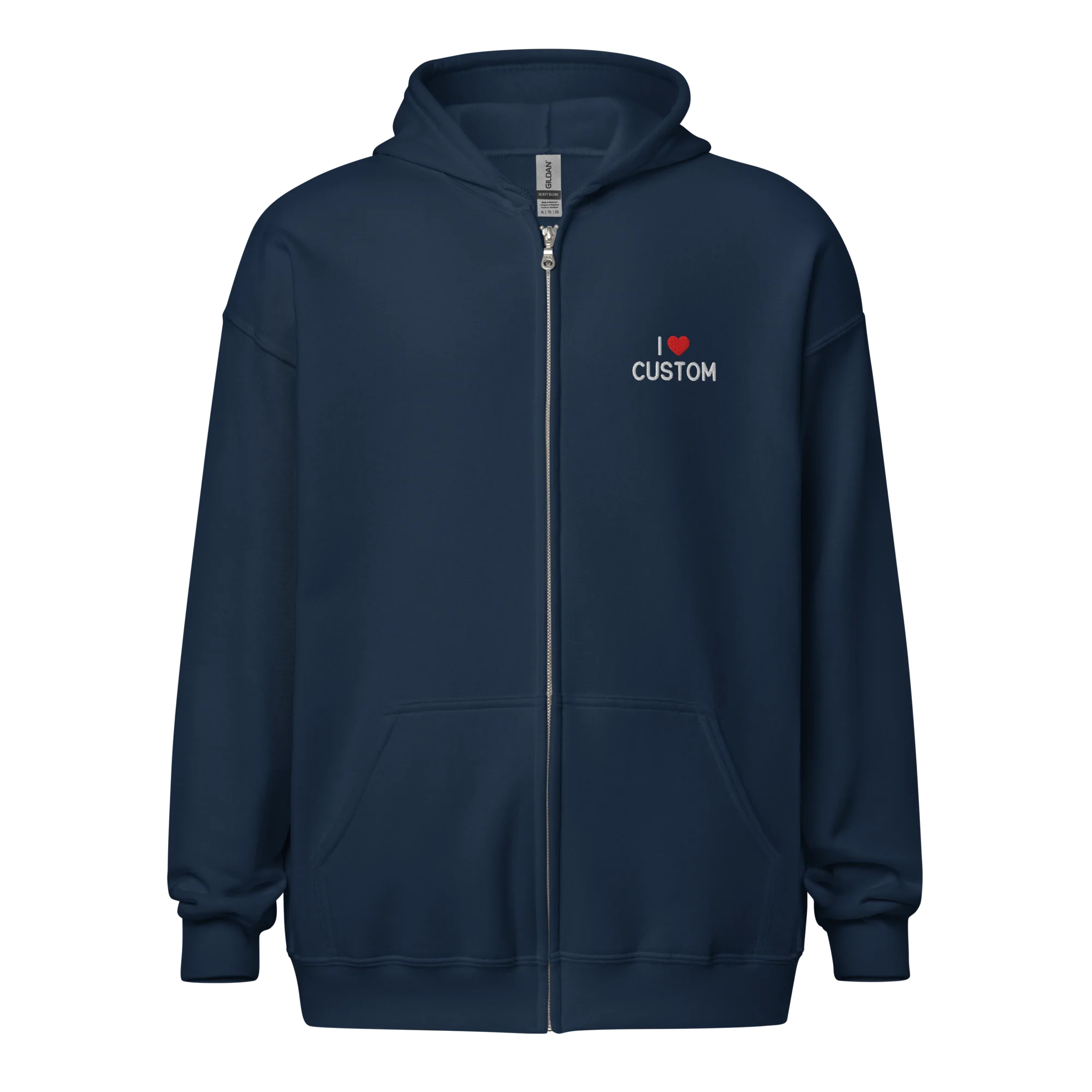 I Love (CUSTOM) Embroidered Zip-Up Hoodie - Image 10