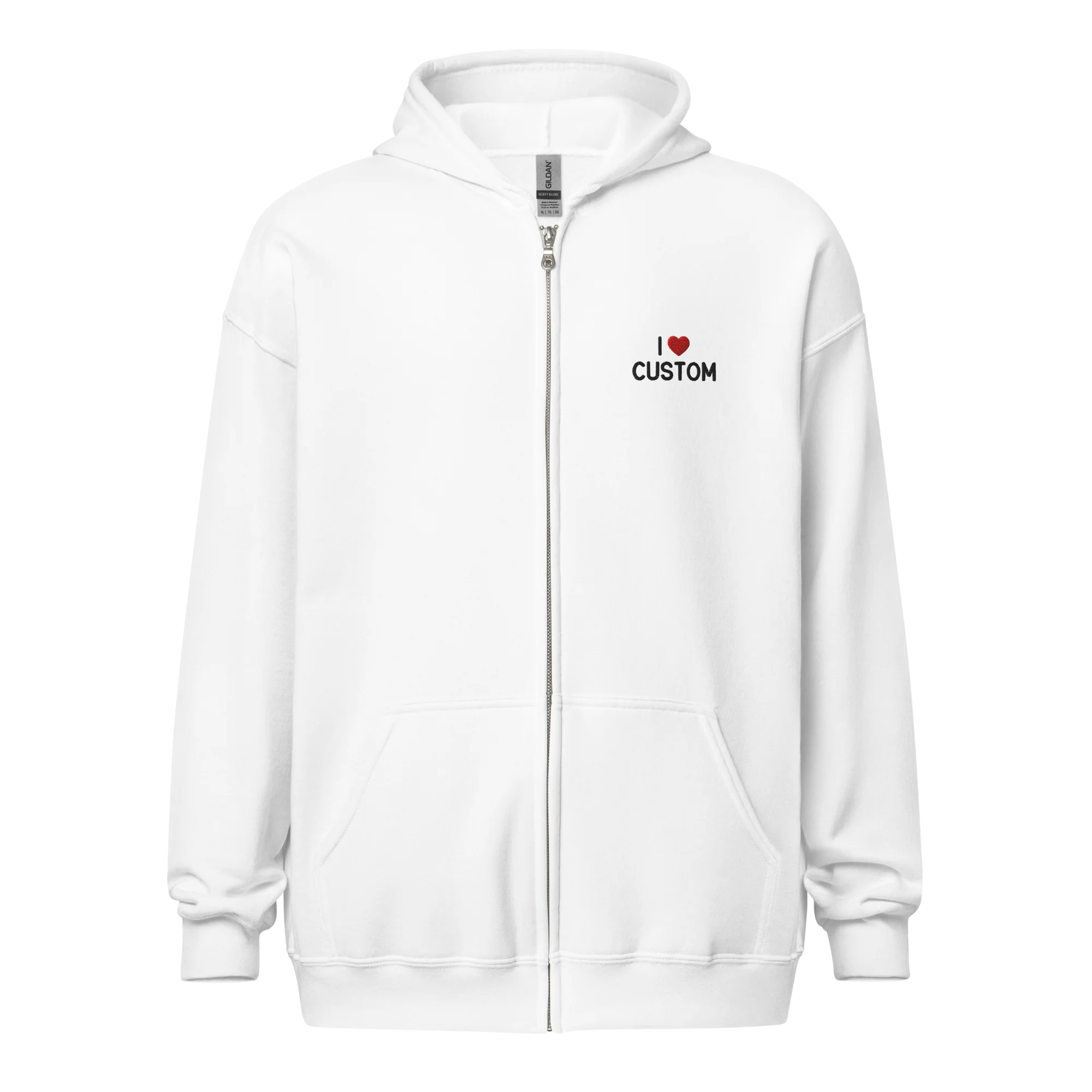 I Love (CUSTOM) Embroidered Zip-Up Hoodie - Image 4