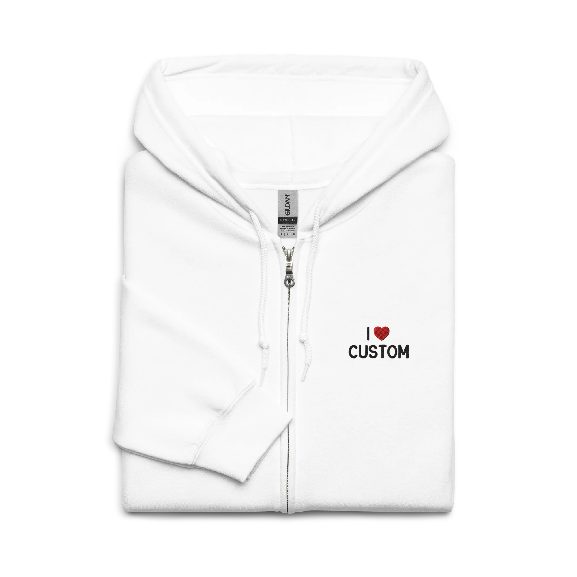 I Love (CUSTOM) Embroidered Zip-Up Hoodie - Image 5