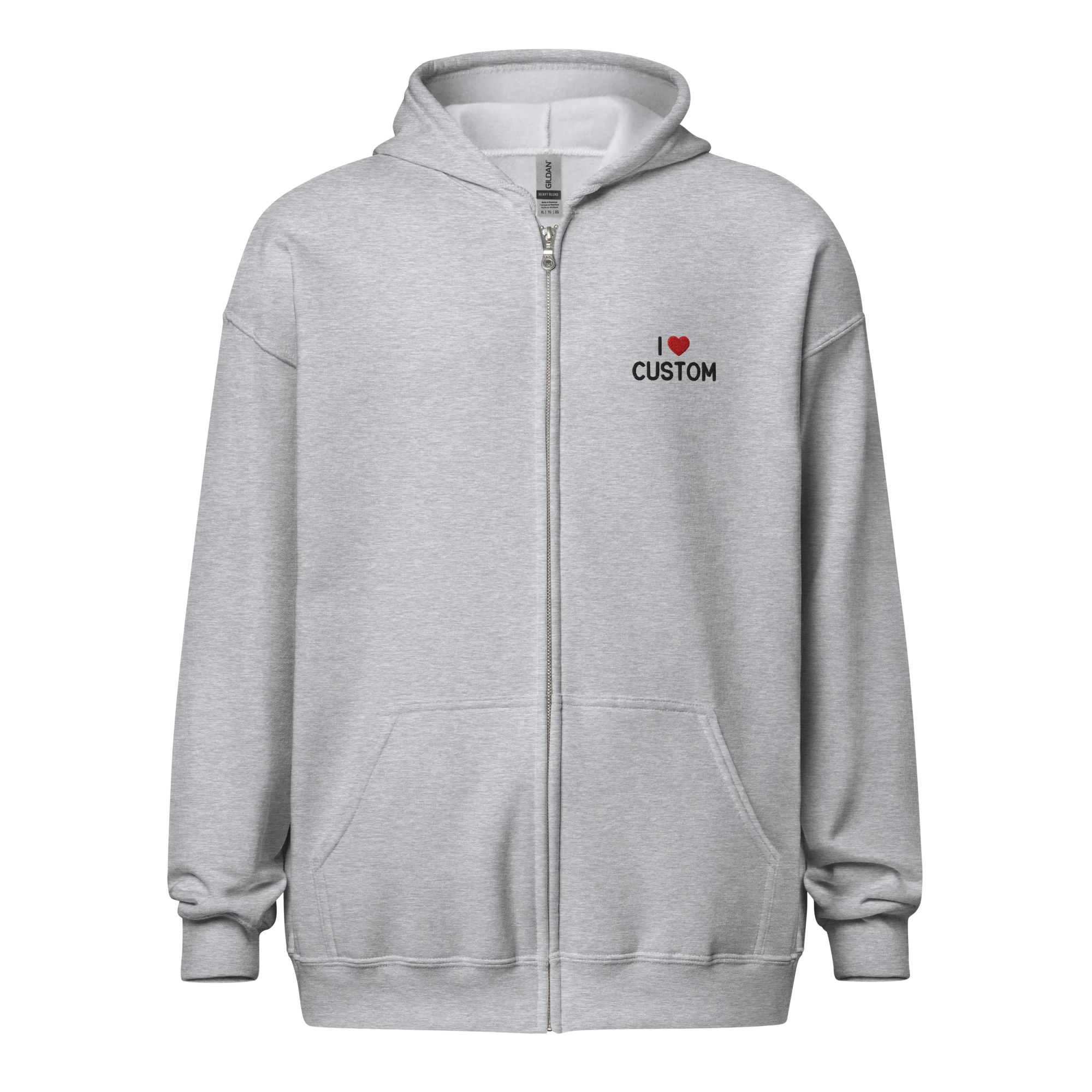 I Love (CUSTOM) Embroidered Zip-Up Hoodie - Image 7