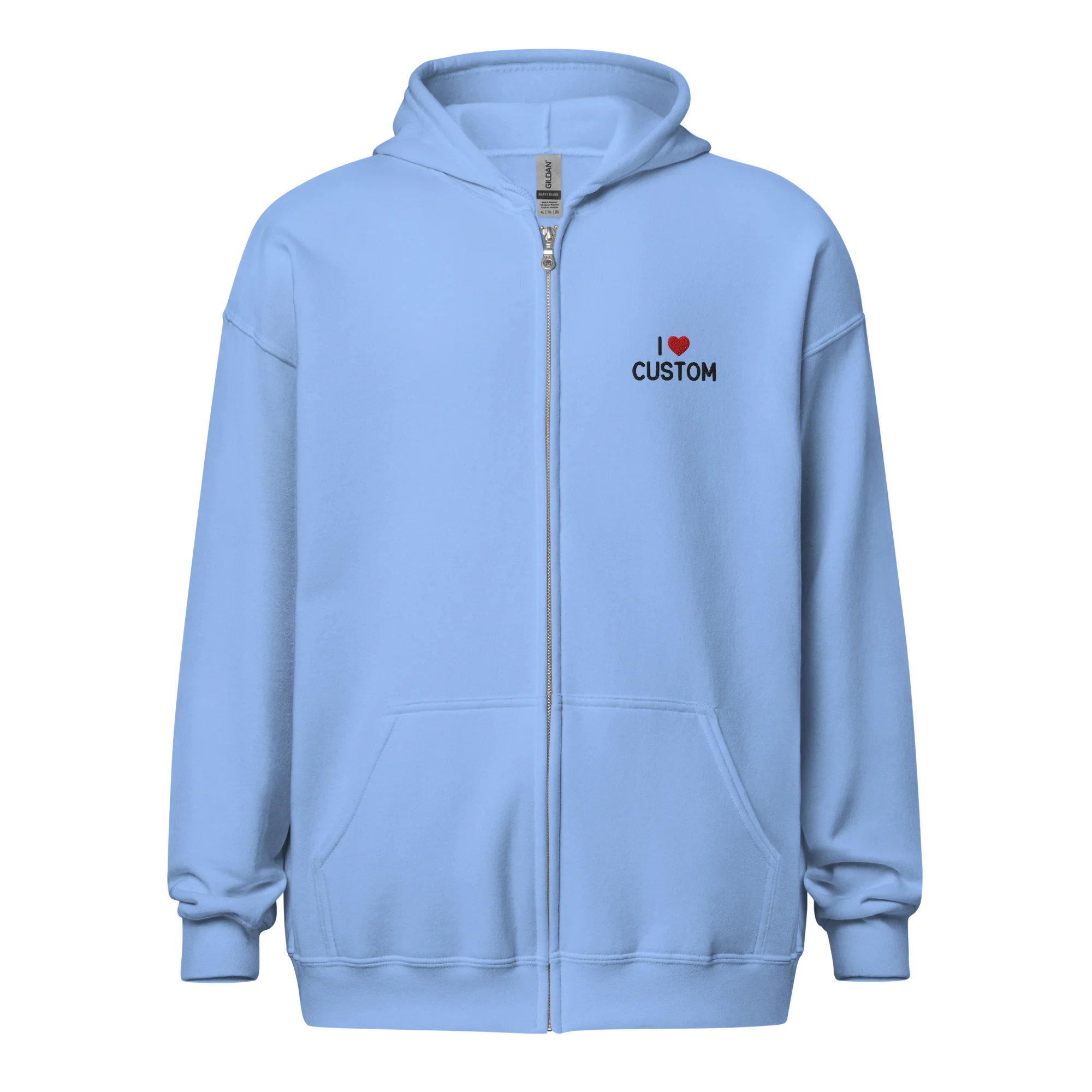 I Love (CUSTOM) Embroidered Zip-Up Hoodie - Image 8