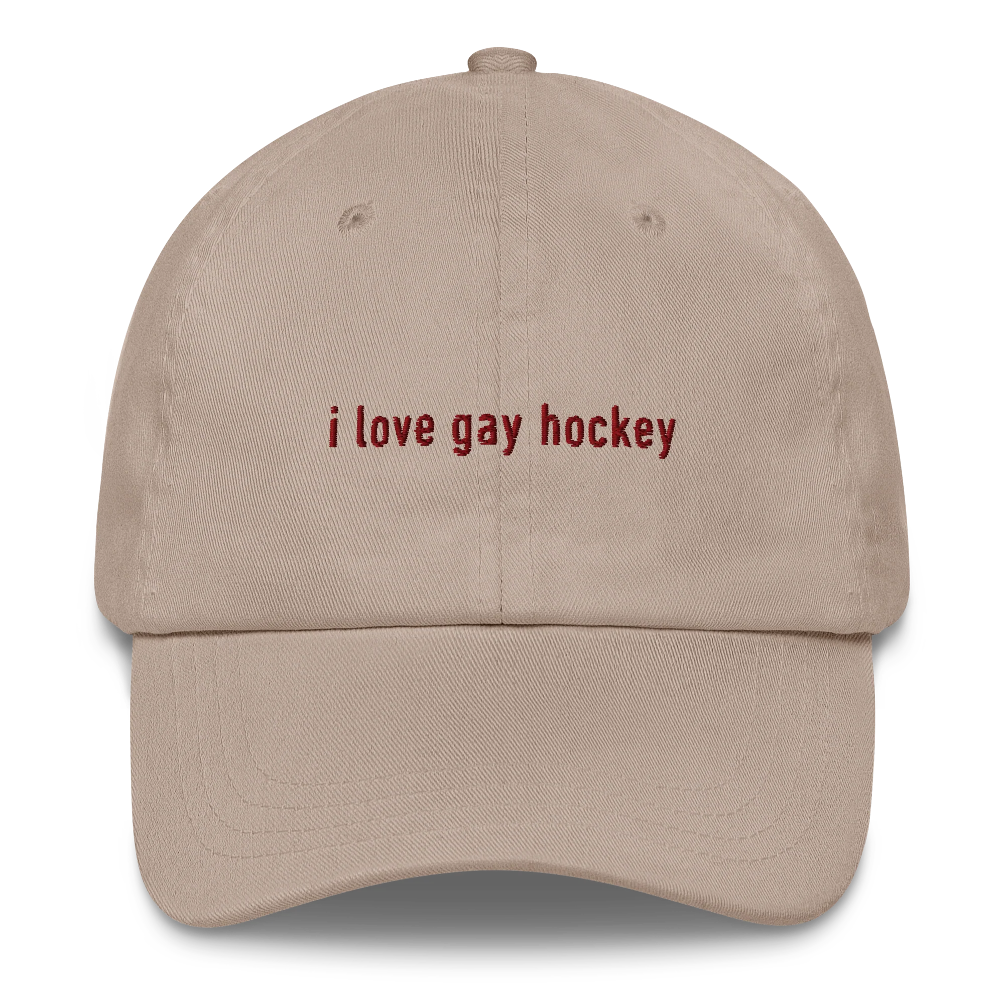 I Love Gay Hockey HR Embroidered Cap
