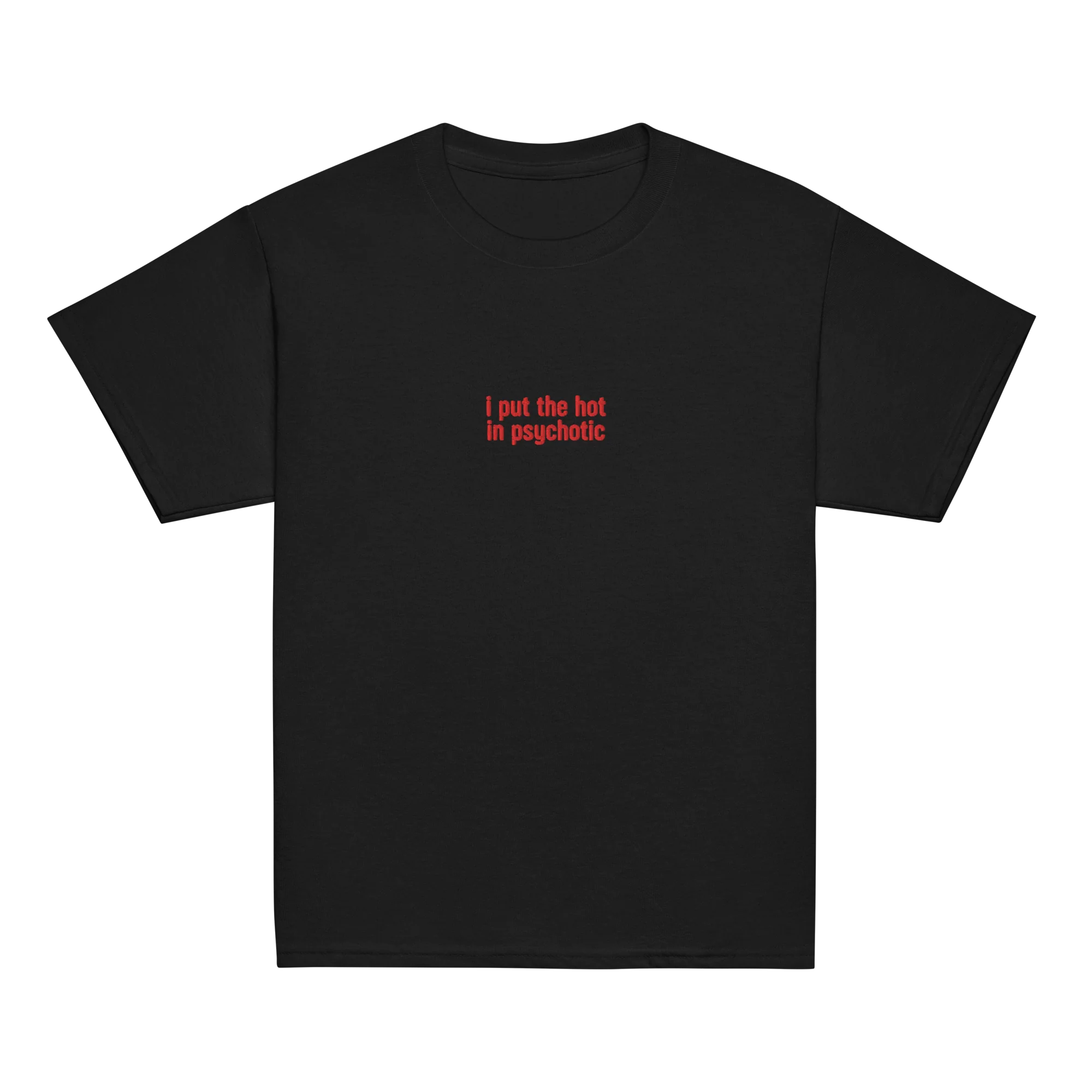 I Put the Hot in Psychotic Embroidered Baby Tee - Image 11