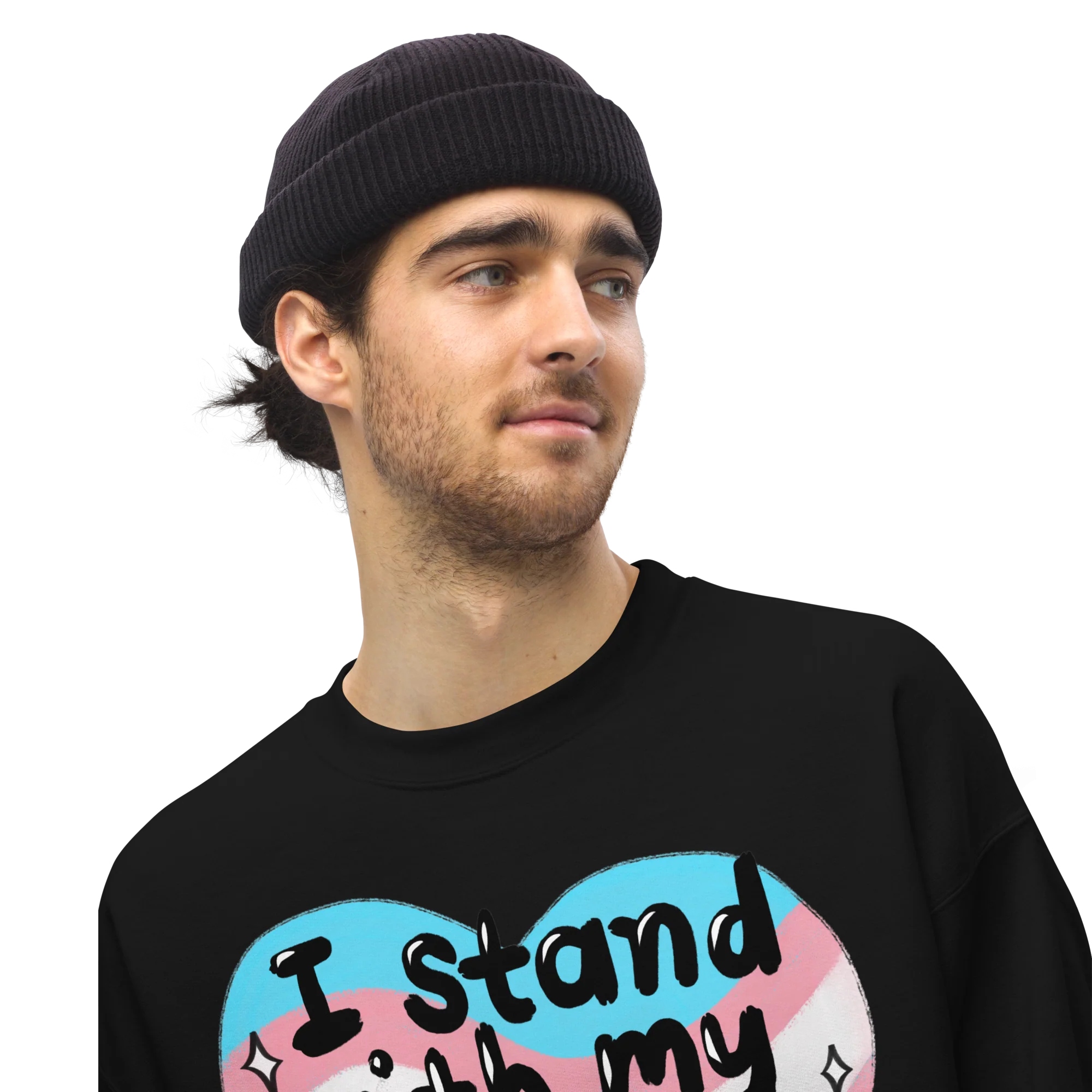 I Stand With My Trans Friends Pride Sweatshirt - Image 10