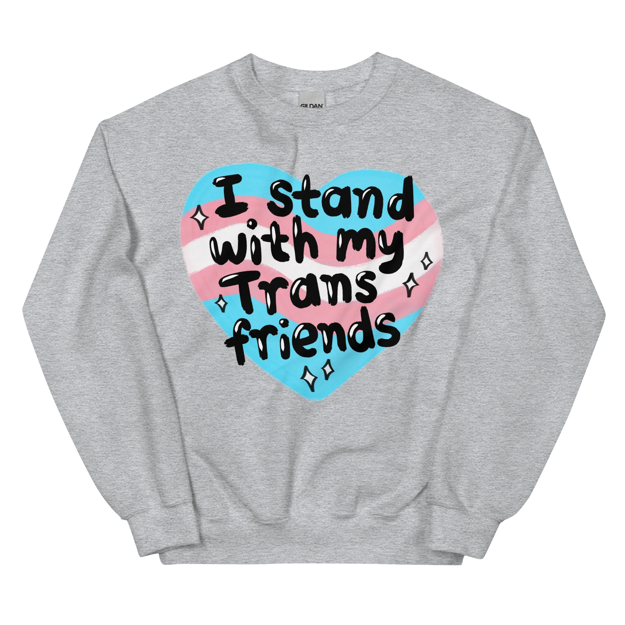 I Stand With My Trans Friends Pride Sweatshirt - Image 4