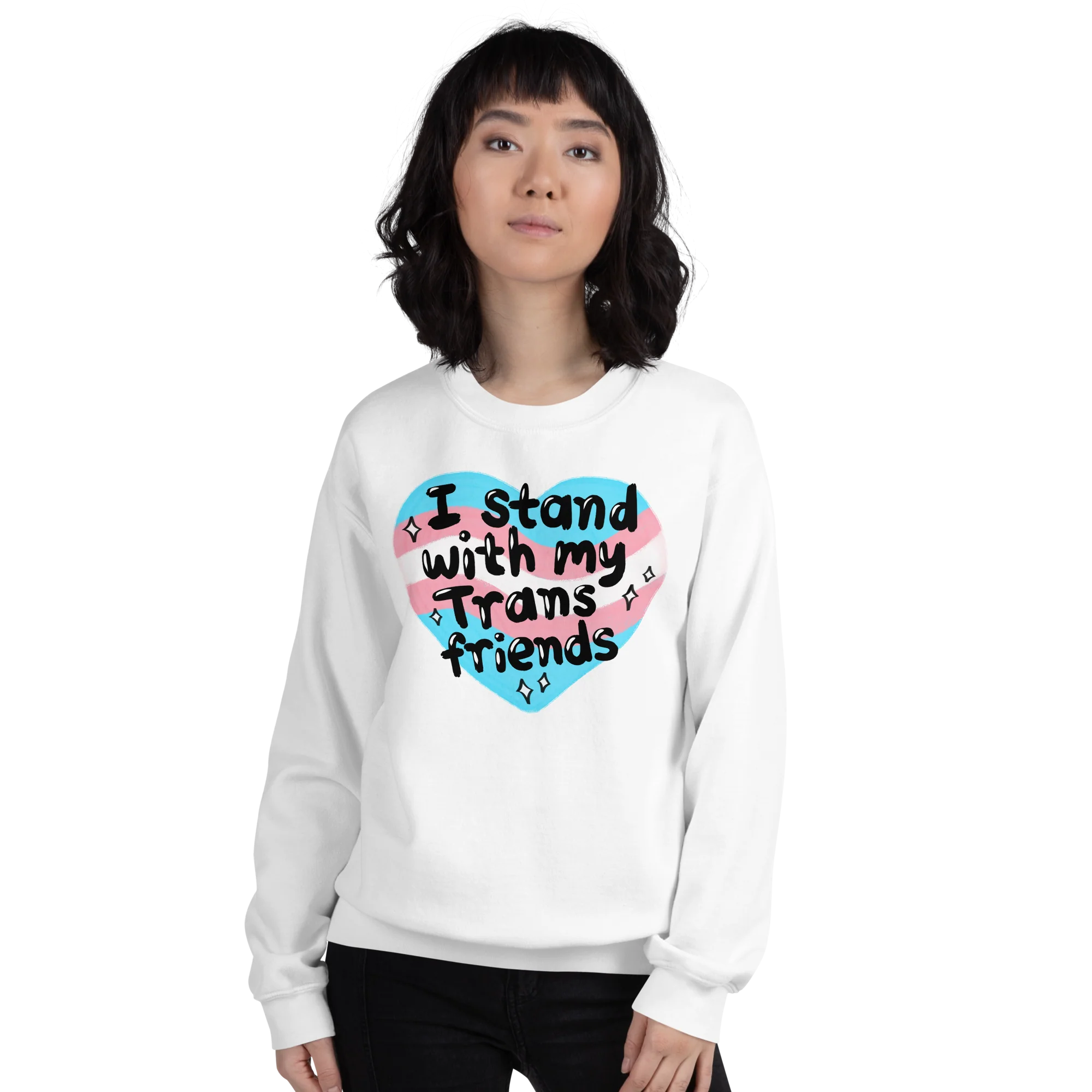 I Stand With My Trans Friends Pride Sweatshirt - Image 7