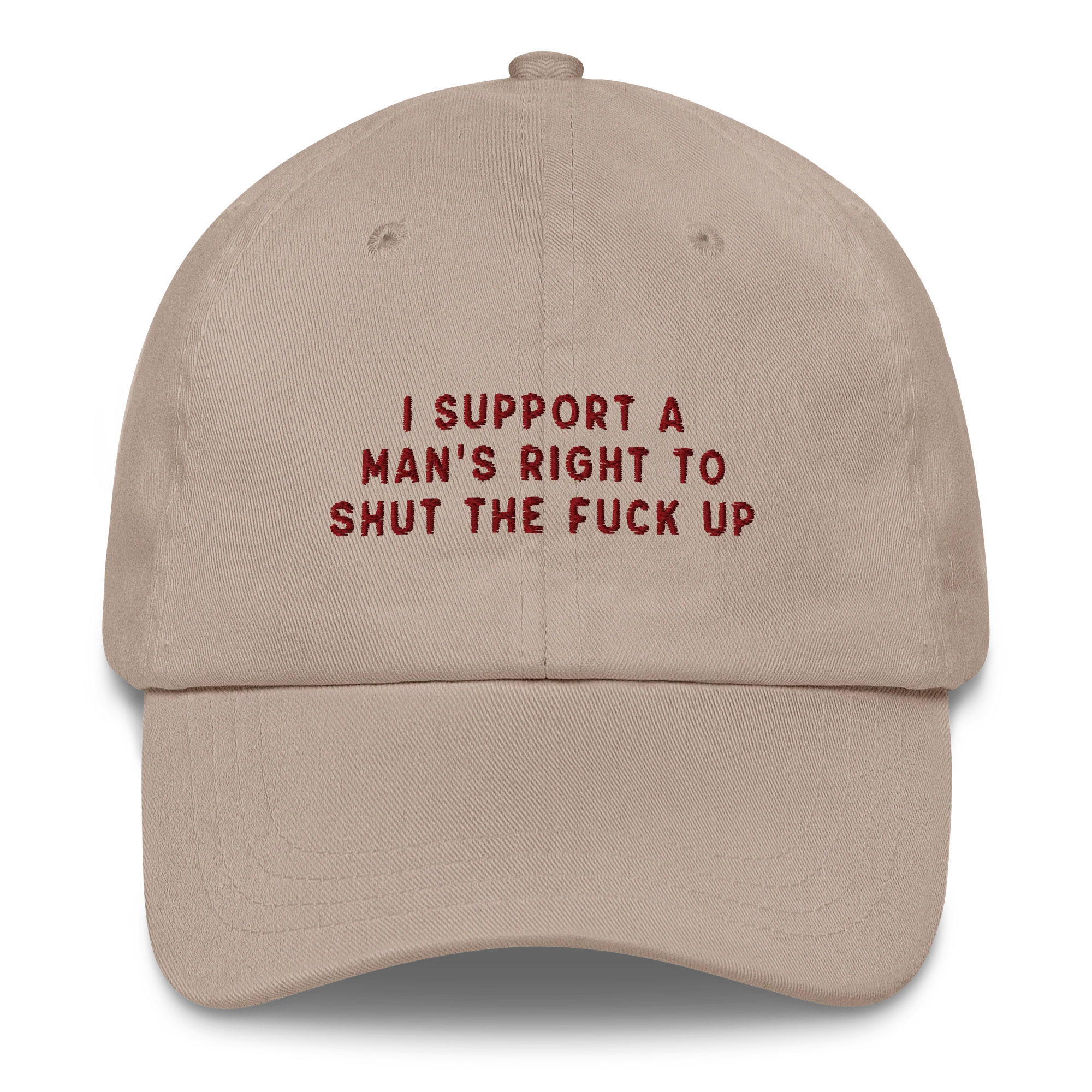 I Support A Man's Right To STFU Embroidered Cap - Image 8