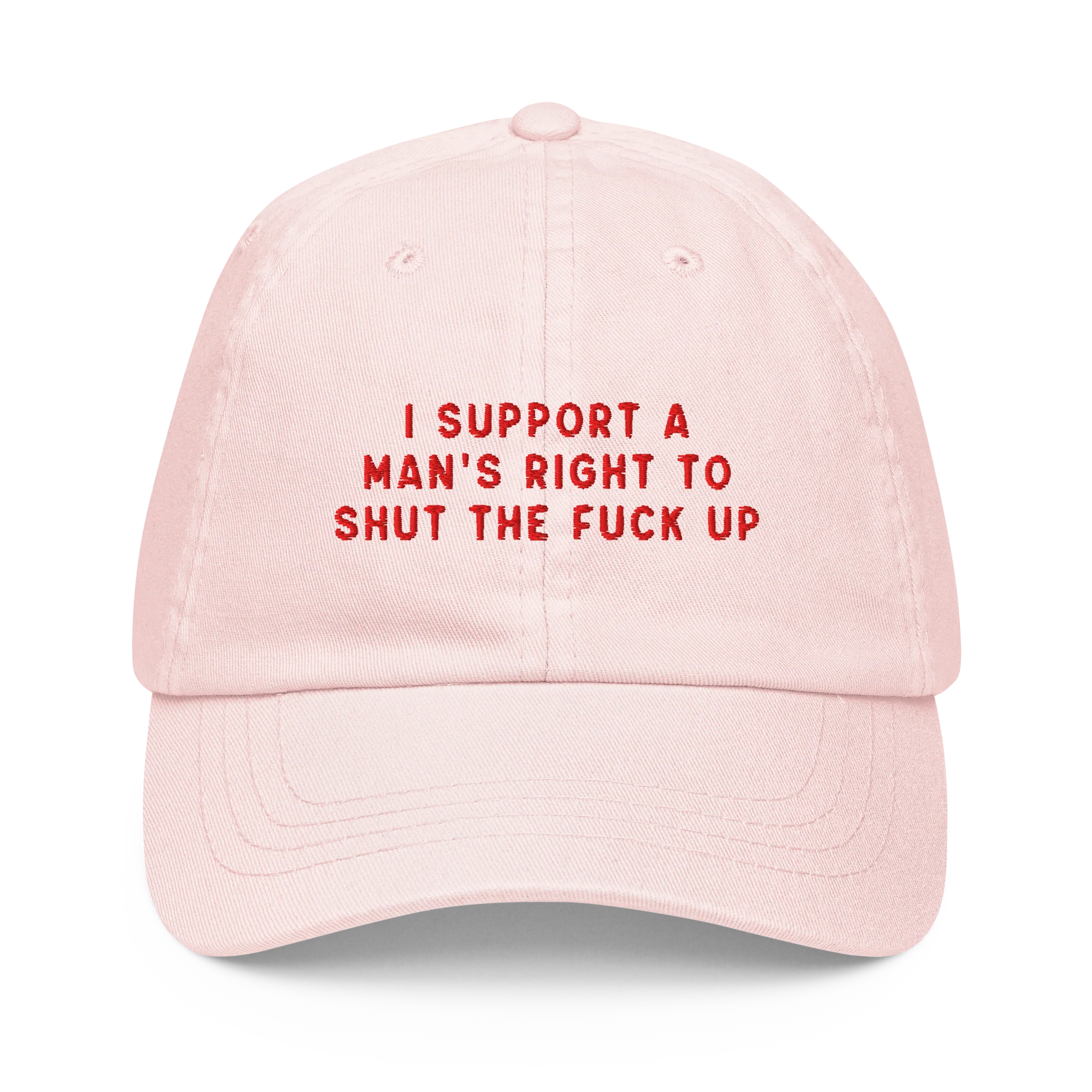 I Support A Man's Right To STFU Embroidered Pastel Baseball Cap - Image 5