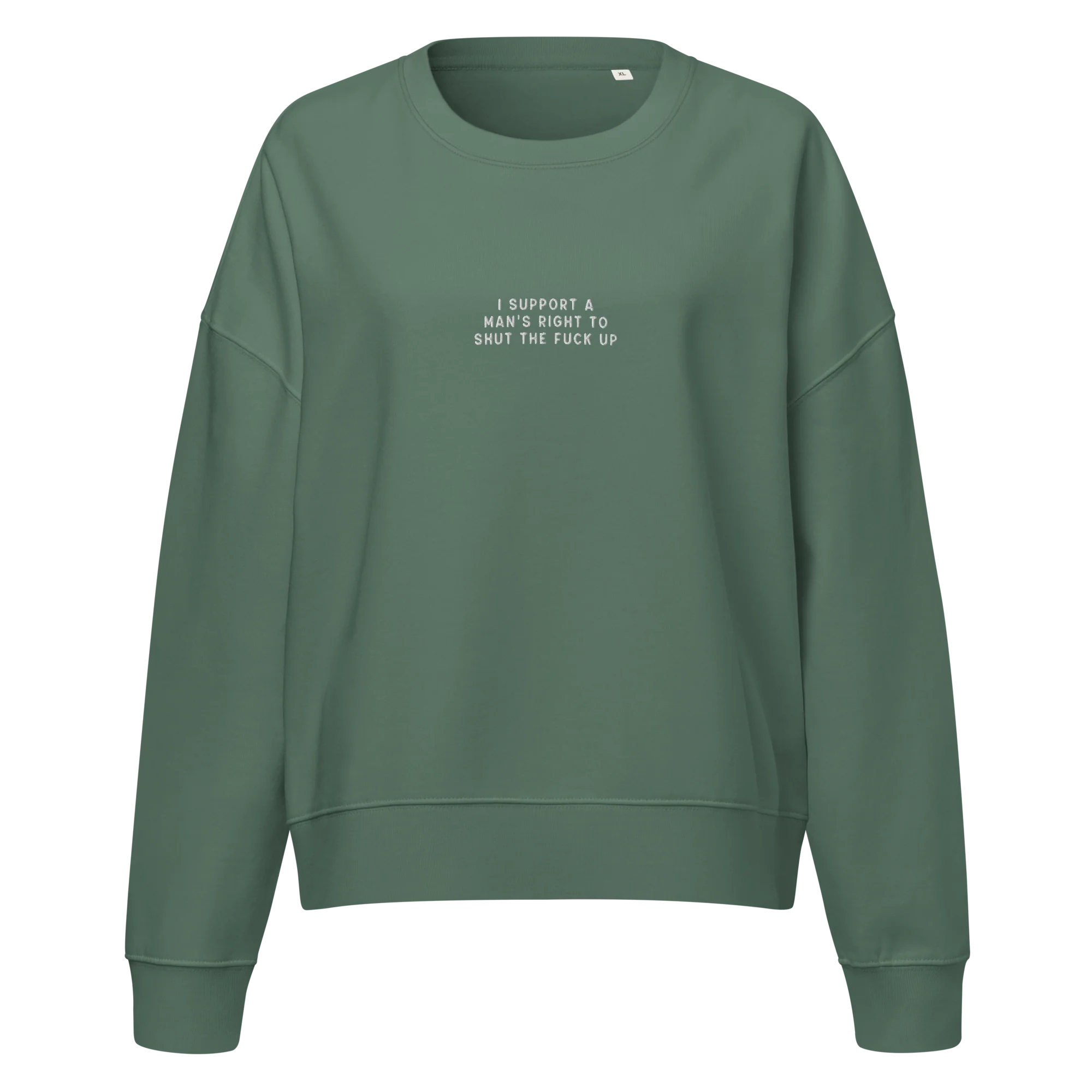 I Support a Man's Right to STFU Embroidered Women’s Organic Sweatshirt - Image 5