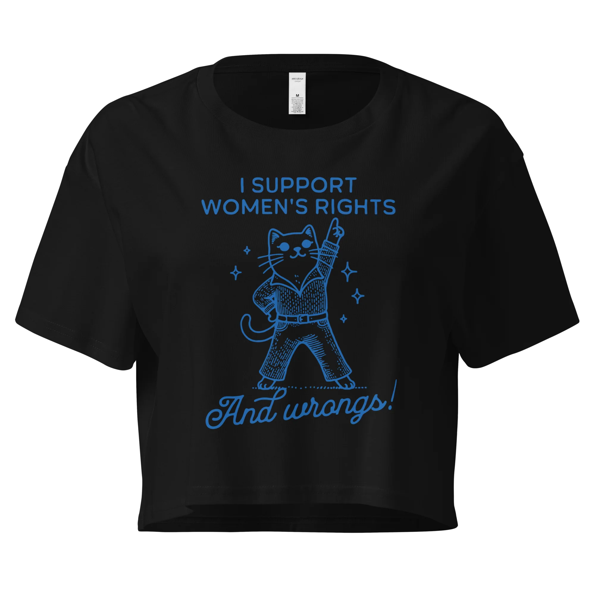 I Support Women’s Rights Wrongs Crop Tee - Image 3
