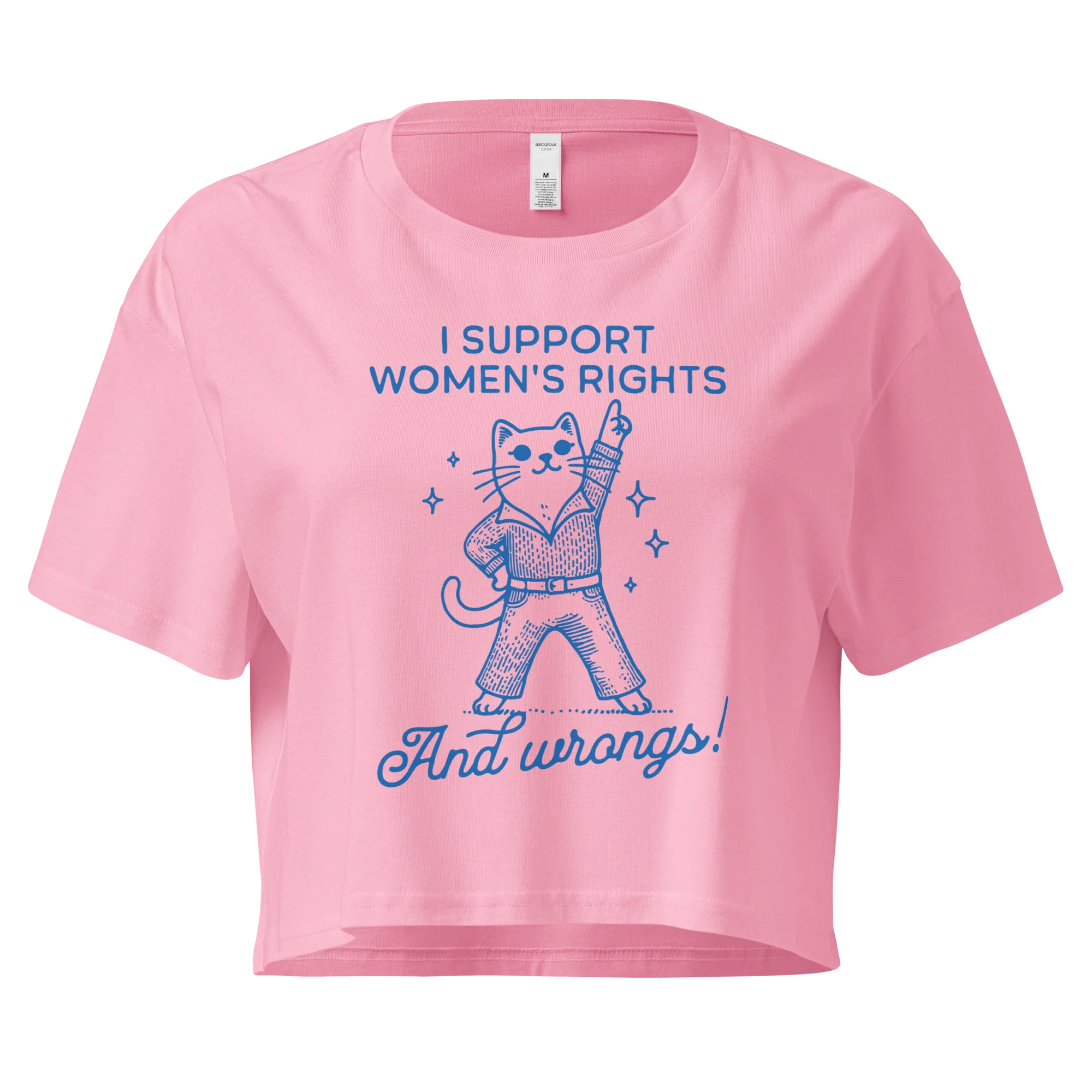 I Support Women’s Rights Wrongs Crop Tee - Image 4