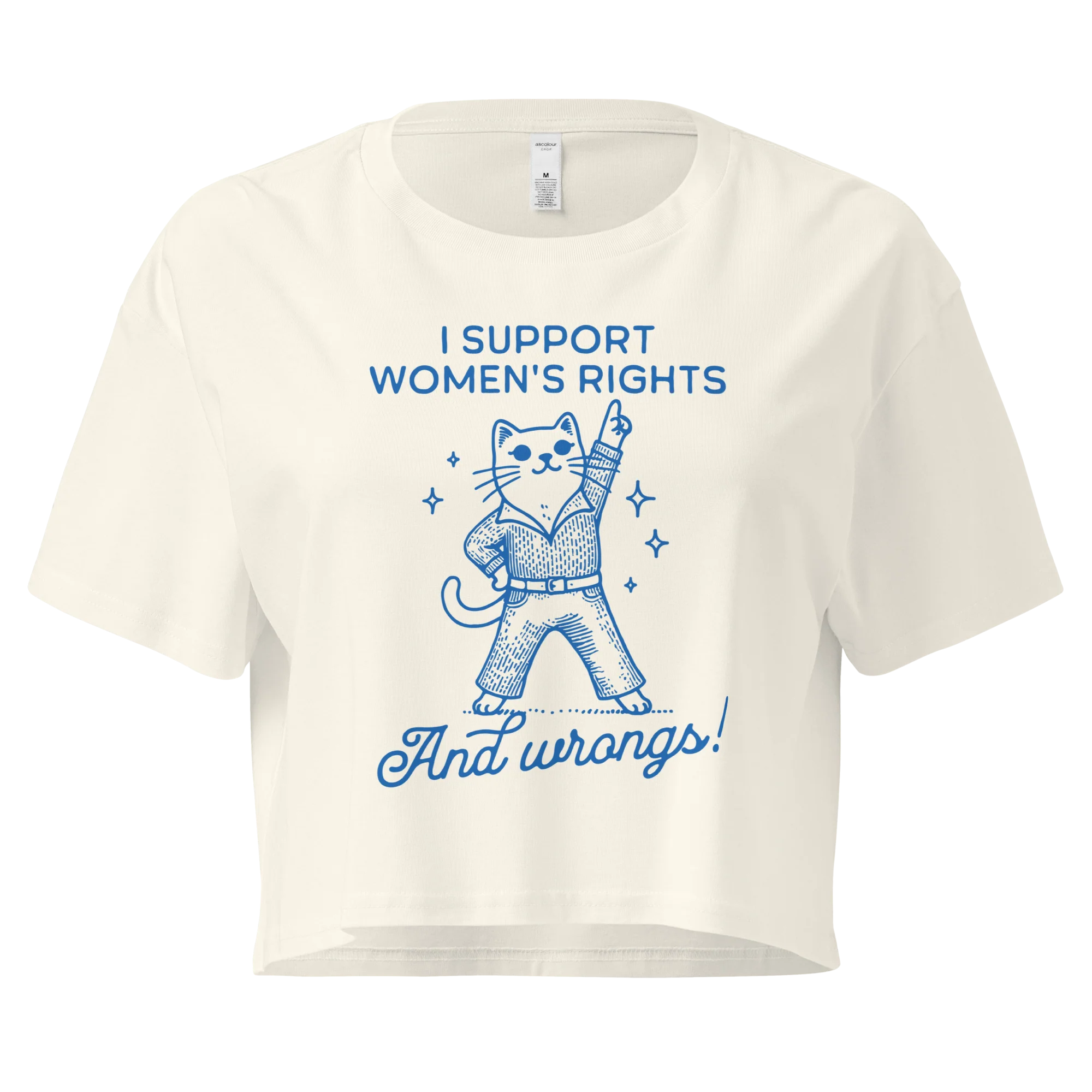 I Support Women’s Rights Wrongs Crop Tee - Image 7