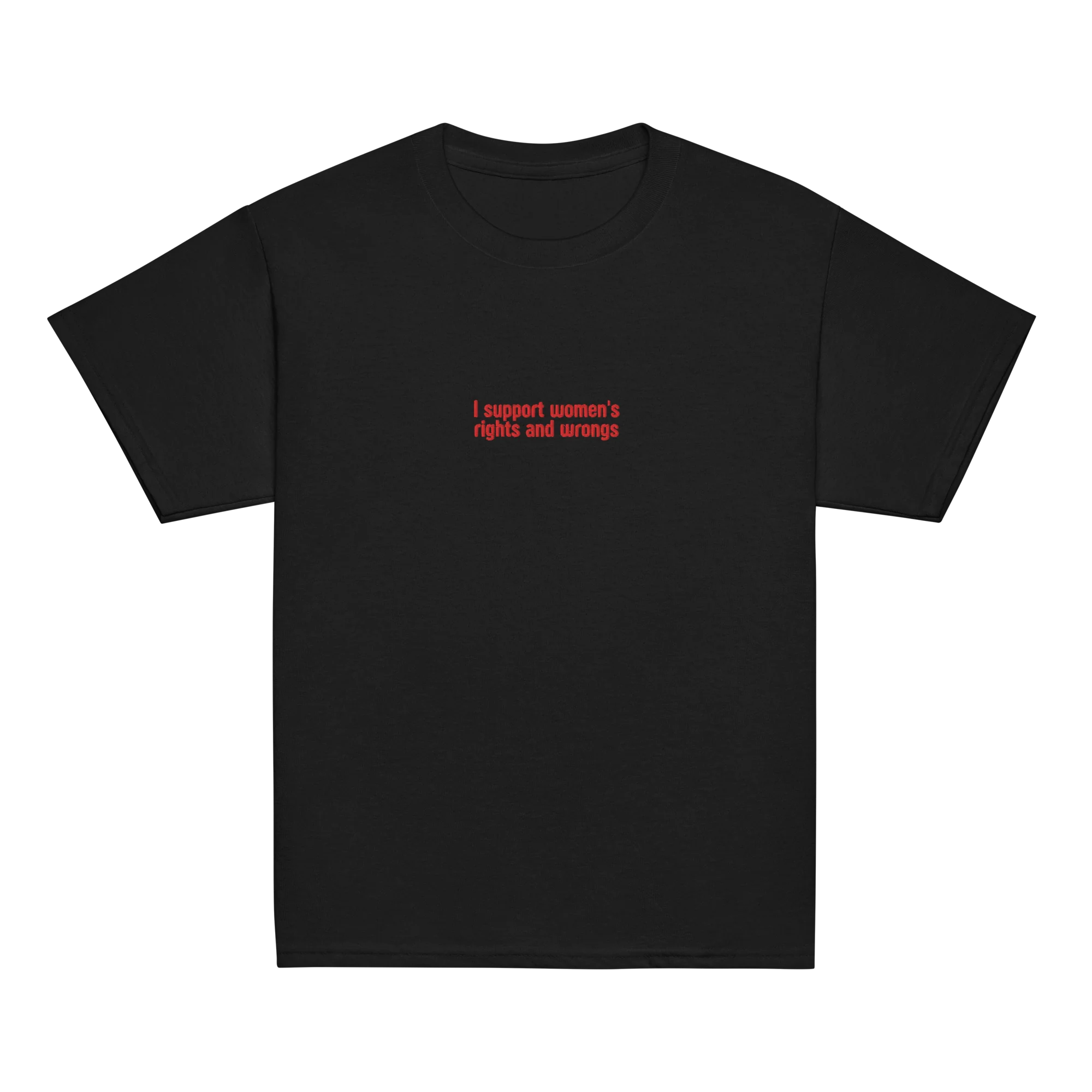 I Support Women's Rights and Wrongs Embroidered Baby Tee - Image 11