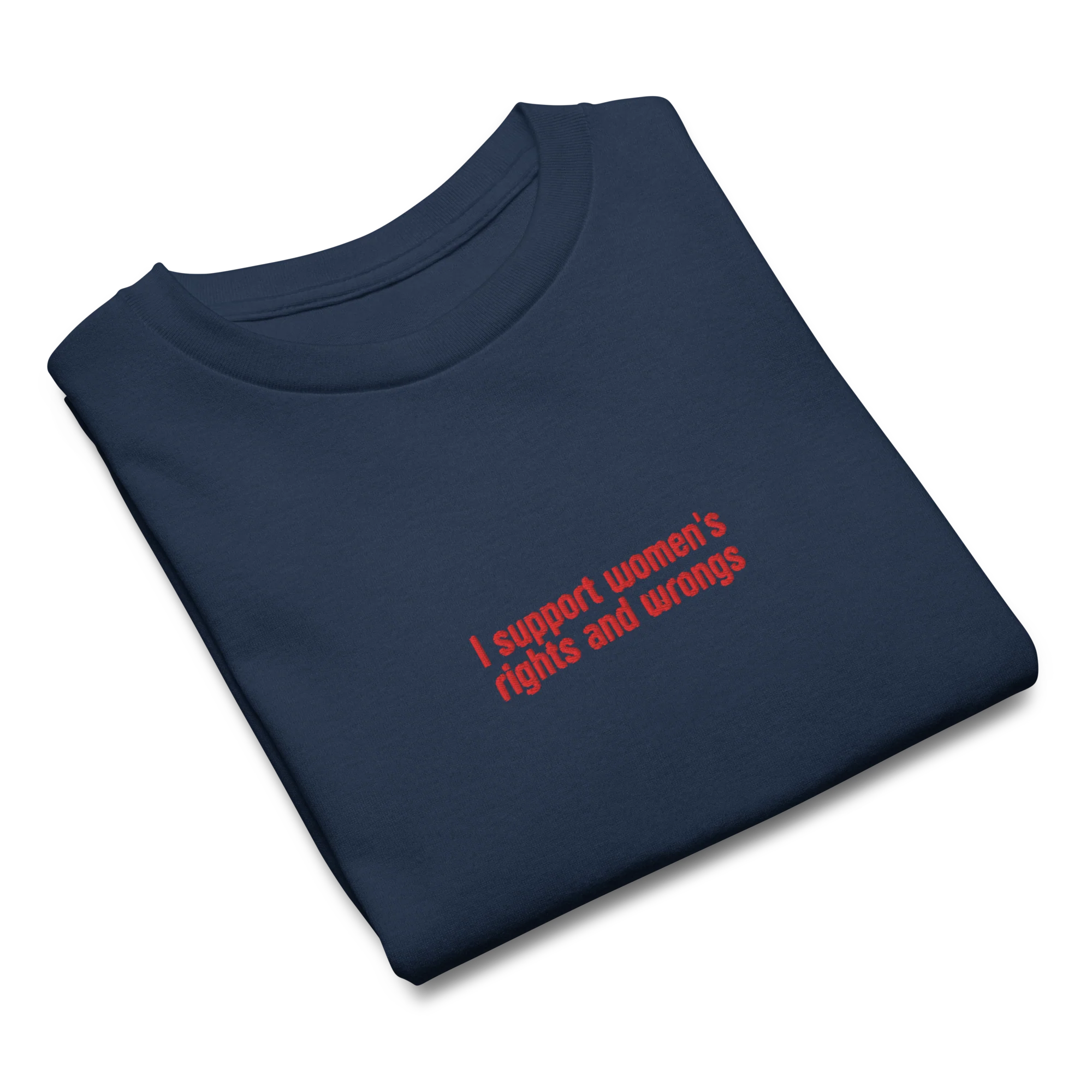I Support Women's Rights and Wrongs Embroidered Baby Tee - Image 9