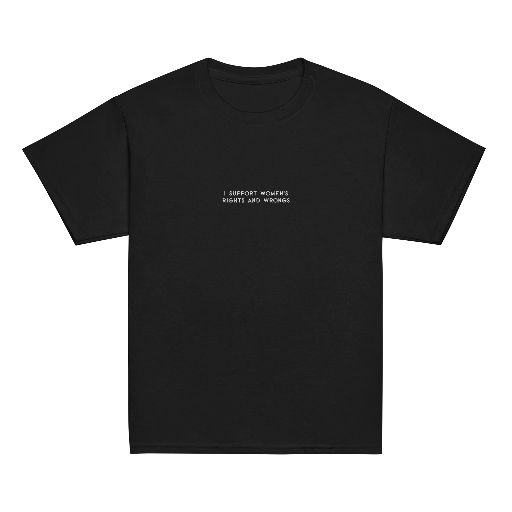 I Support Women's Rights and Wrongs Feminist Embroidered Baby Tee - Image 10