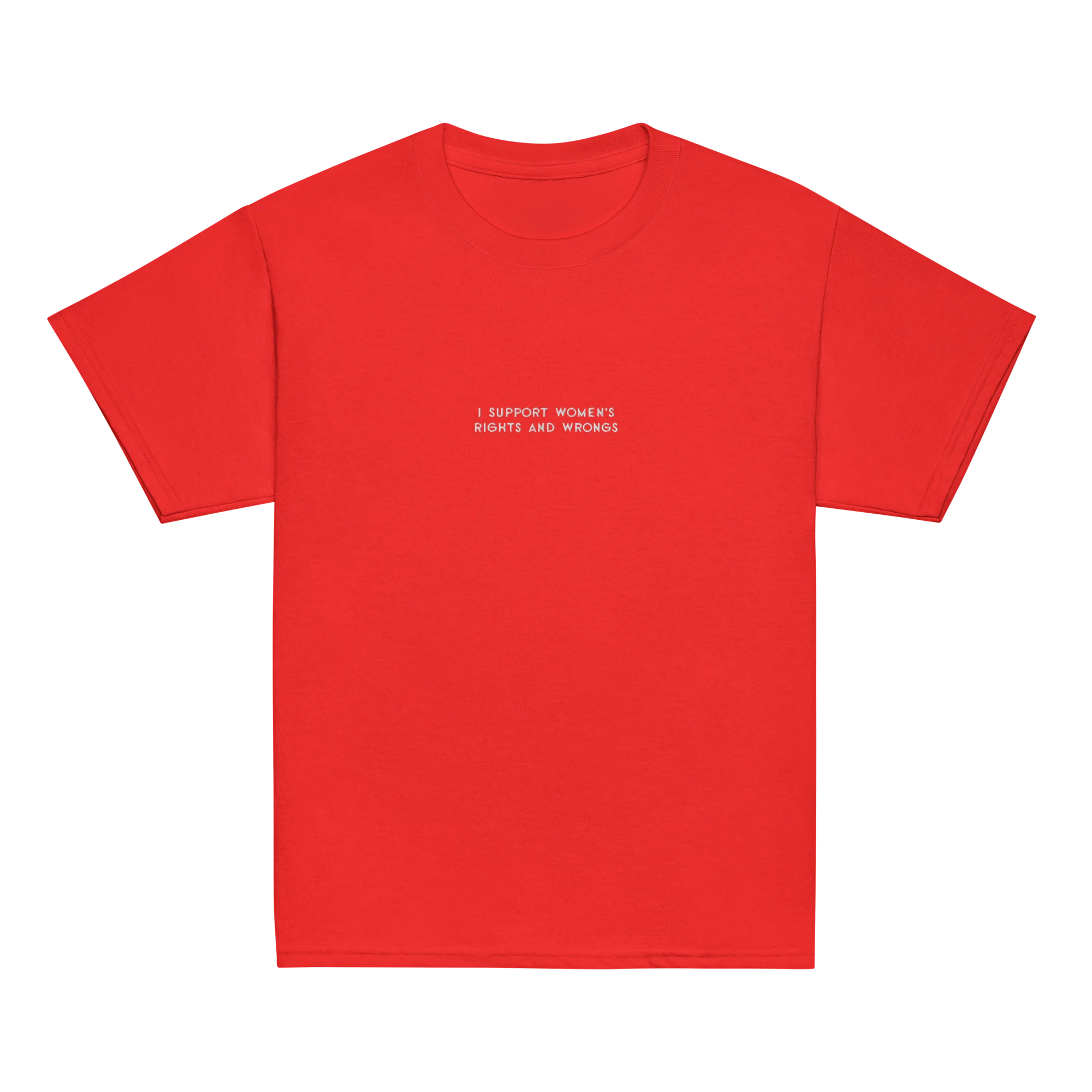 I Support Women's Rights and Wrongs Feminist Embroidered Baby Tee - Image 7