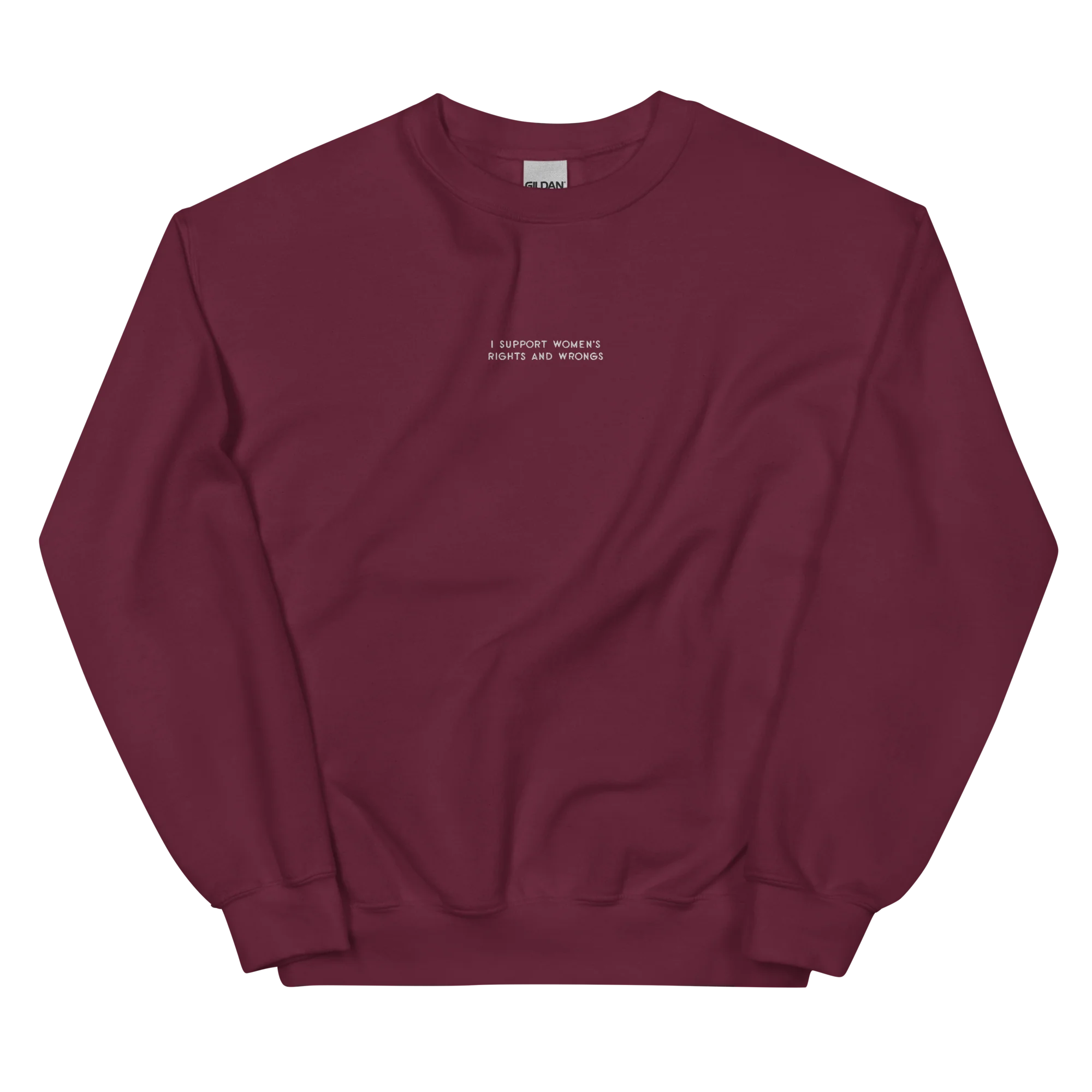 I Support Women's Rights and Wrongs Feminist Embroidered Sweatshirt - Image 3