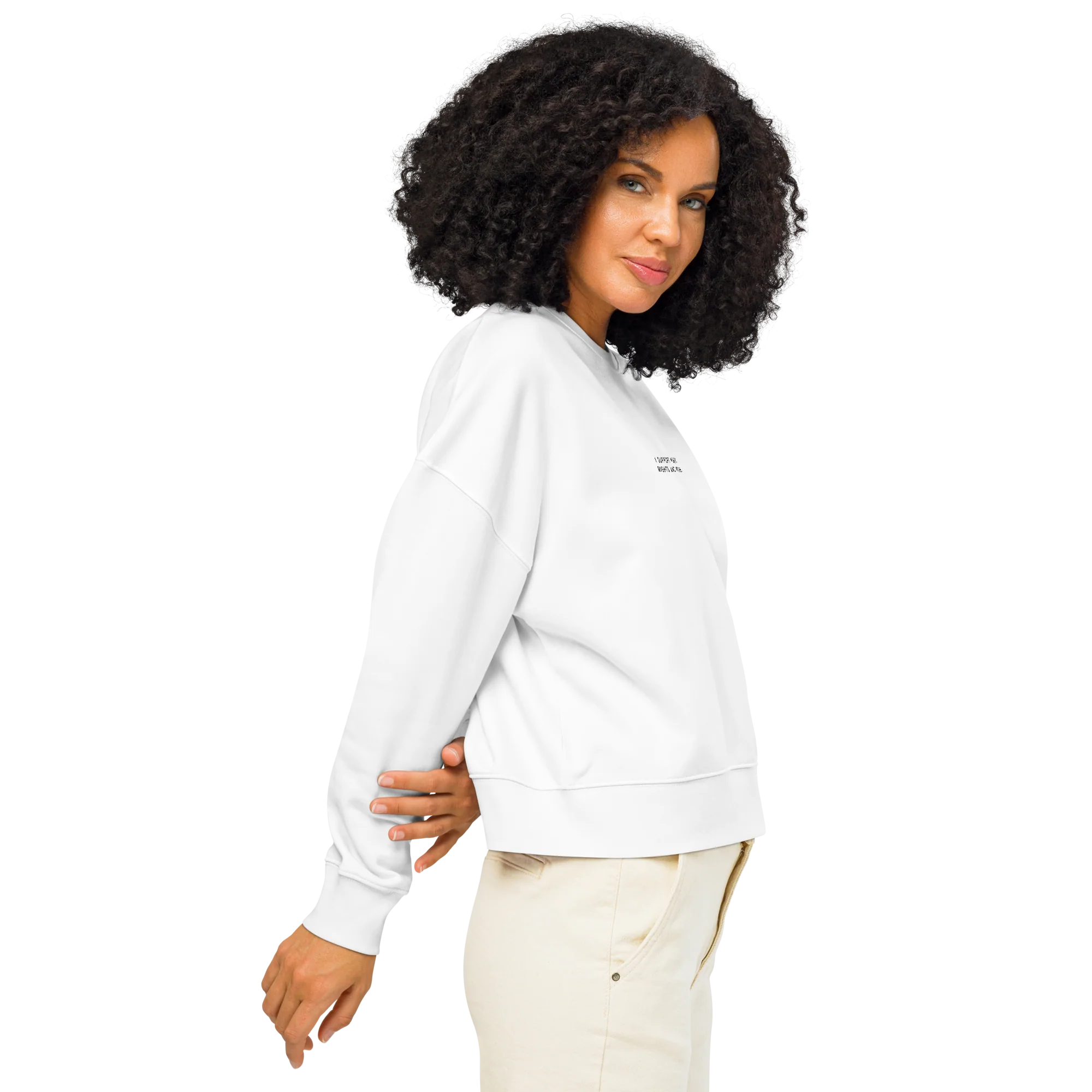 I Support Women's Rights and Wrongs Feminist Embroidered Women’s Organic Sweatshirt - Image 6