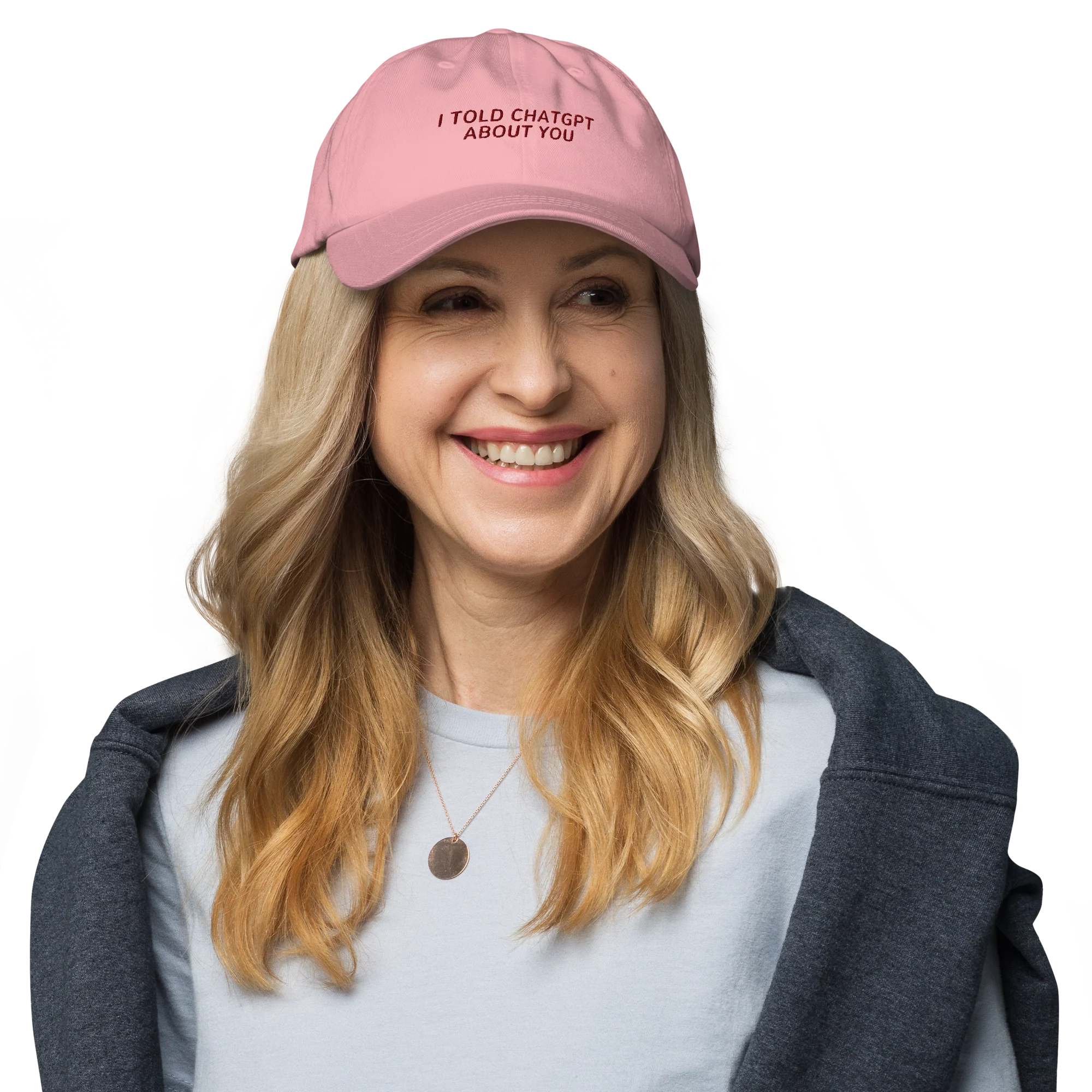 I Told ChatGPT About You Funny AI Embroidered Cap - Image 2
