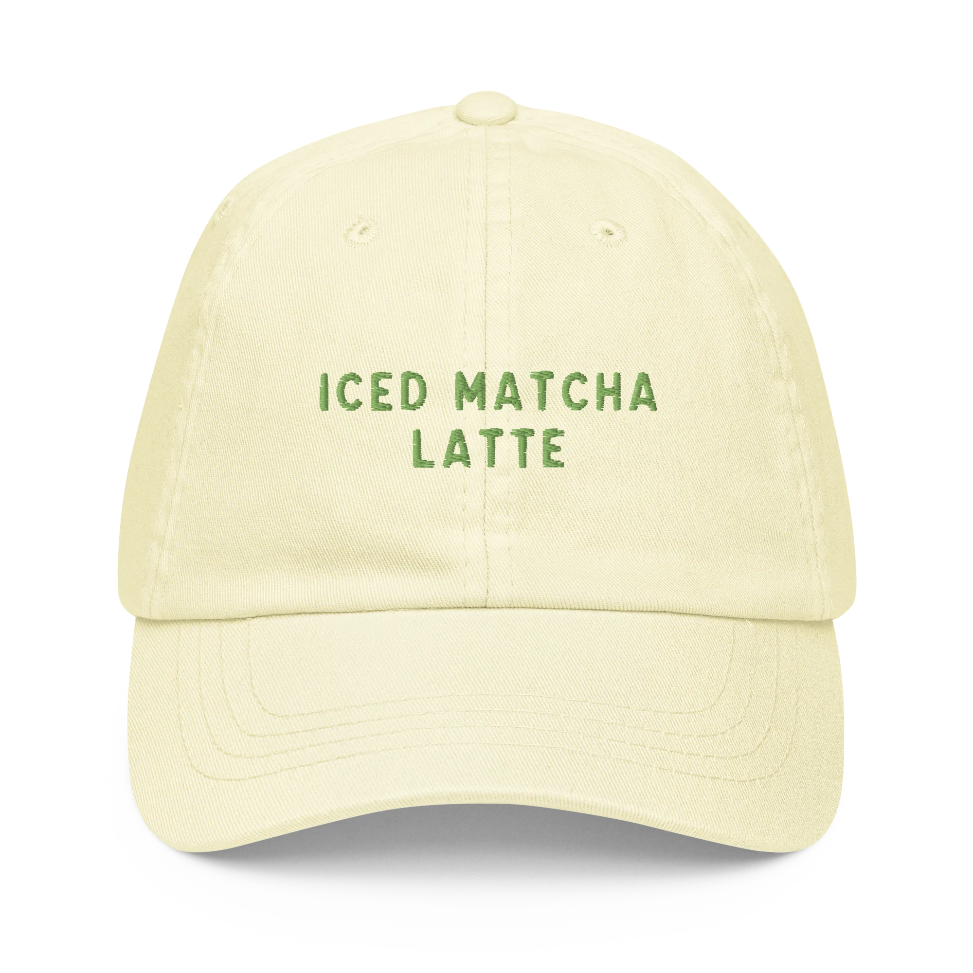 Iced Matcha Latte Embroidered Pastel Baseball Cap - Image 6