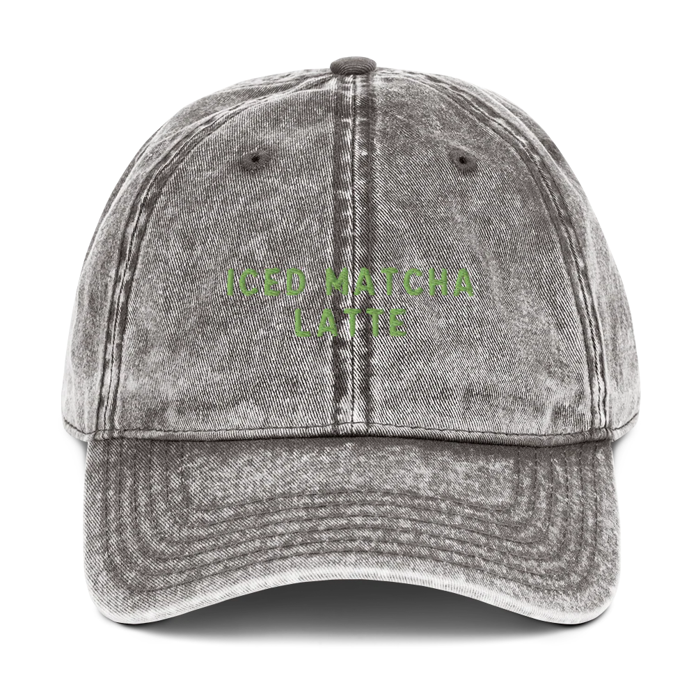 Iced Matcha Latte Embroidered Vintage Cap - Image 11