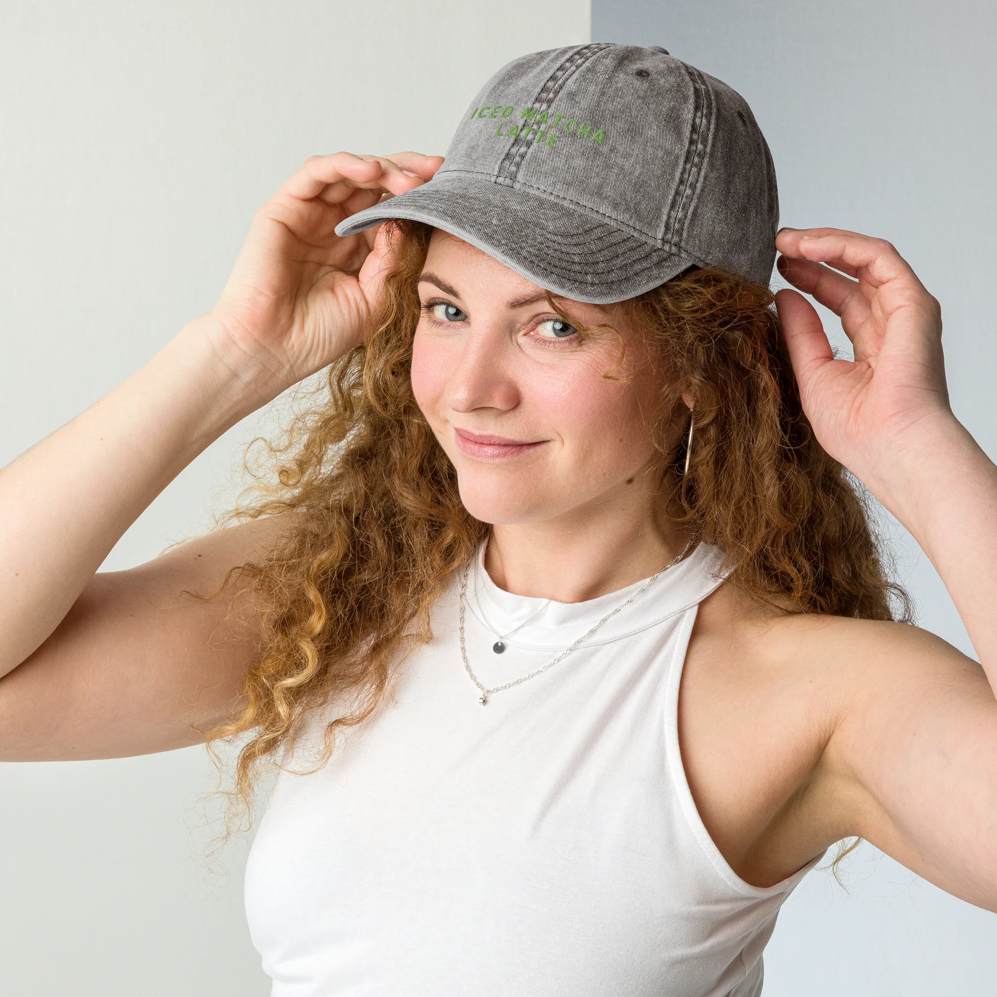 Iced Matcha Latte Embroidered Vintage Cap - Image 6
