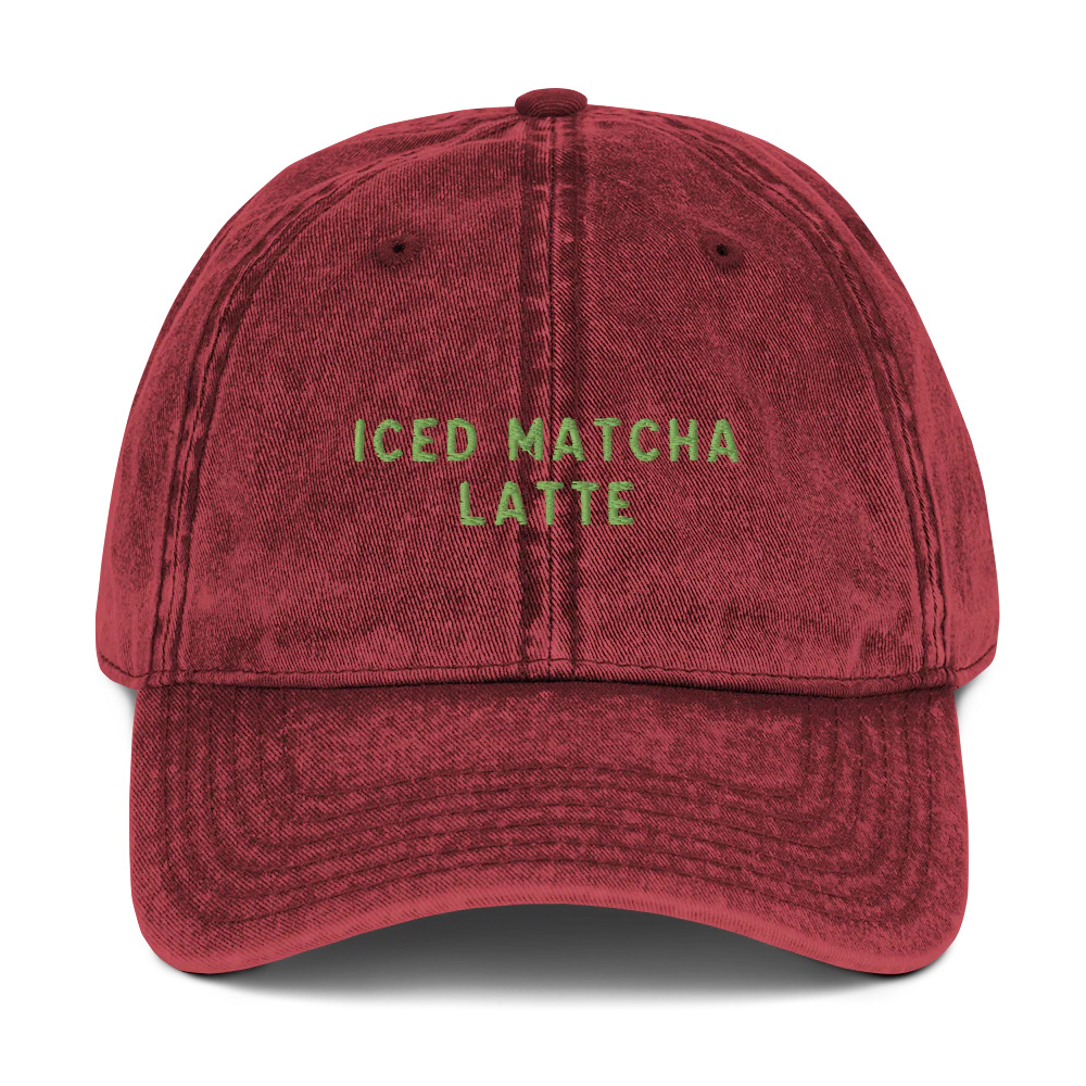 Iced Matcha Latte Embroidered Vintage Cap - Image 8
