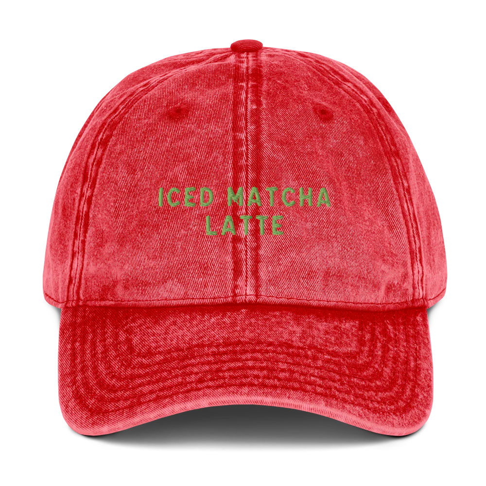 Iced Matcha Latte Embroidered Vintage Cap - Image 9
