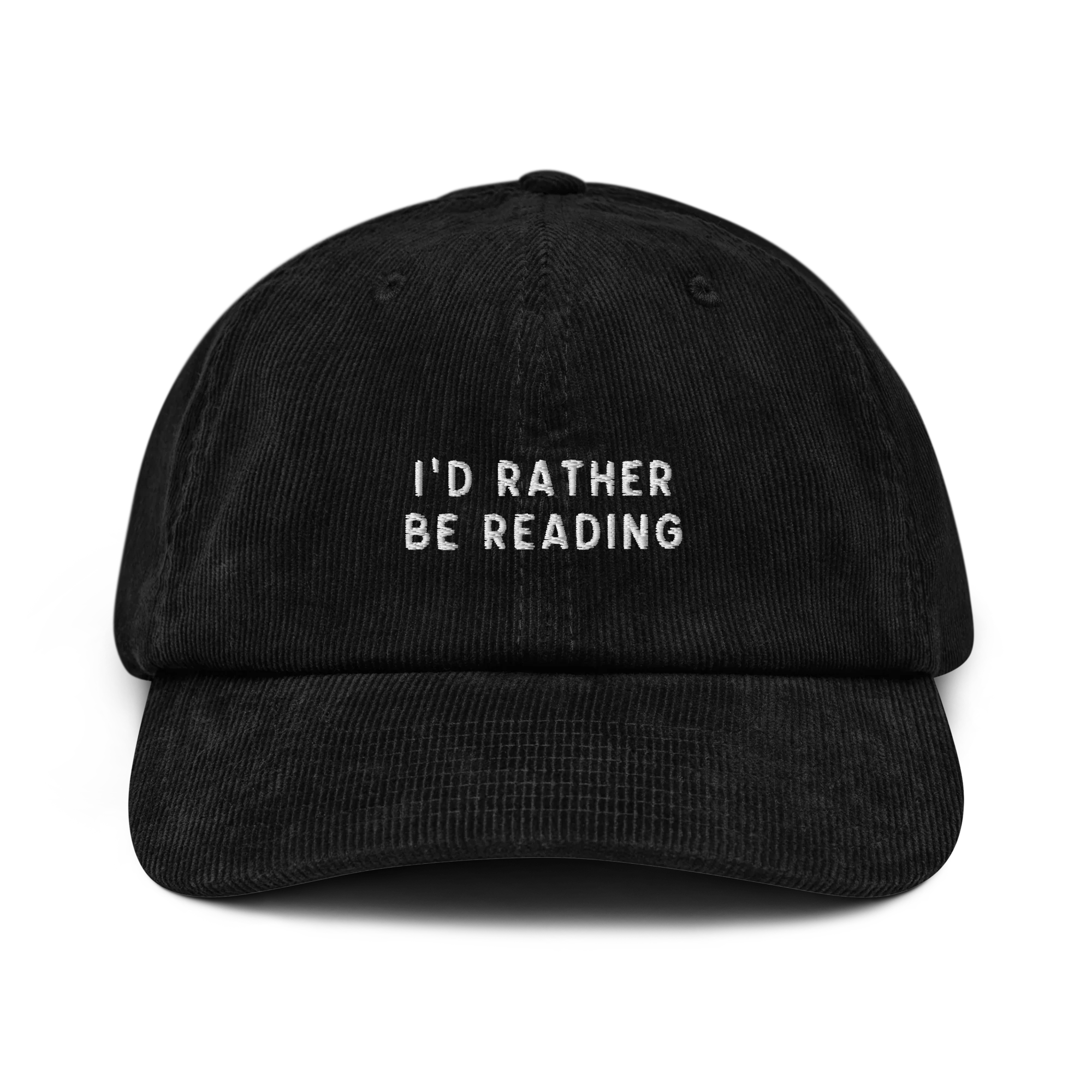 I'd Rather Be Reading Embroidered Corduroy Hat - Image 4
