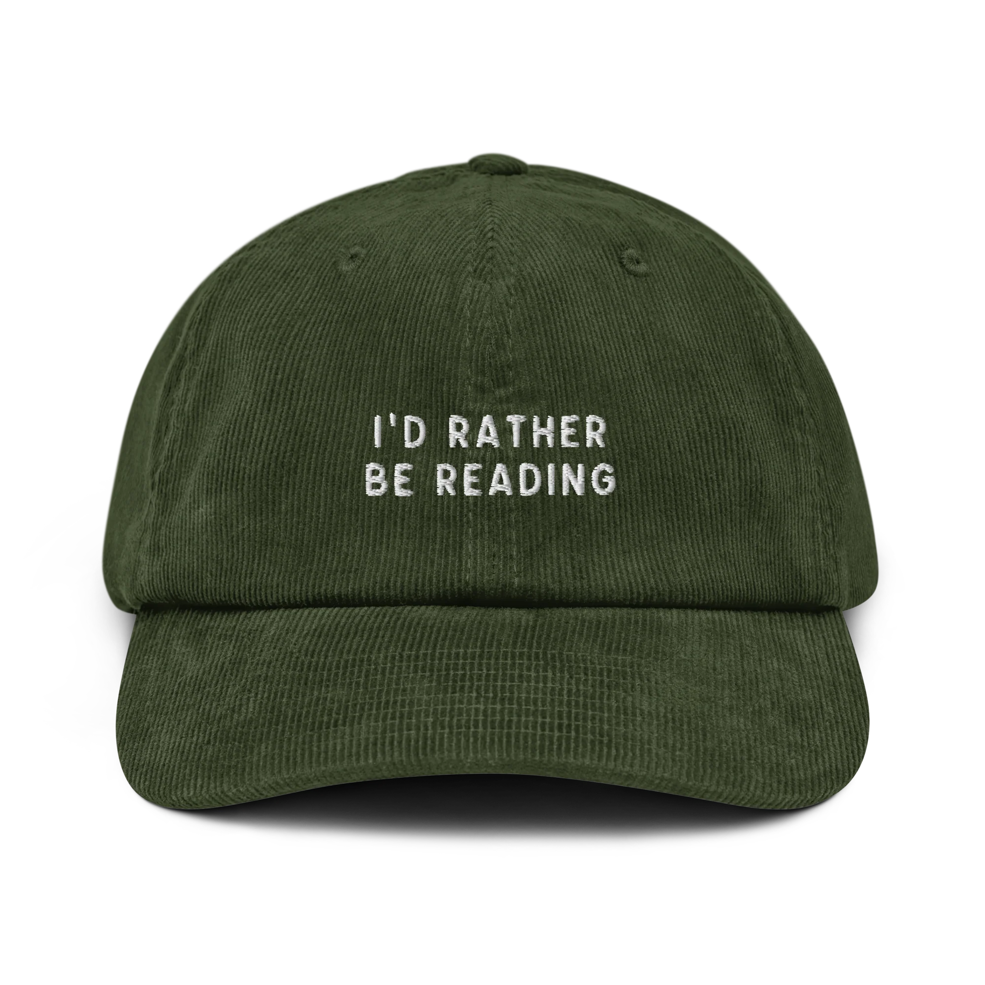I'd Rather Be Reading Embroidered Corduroy Hat - Image 8