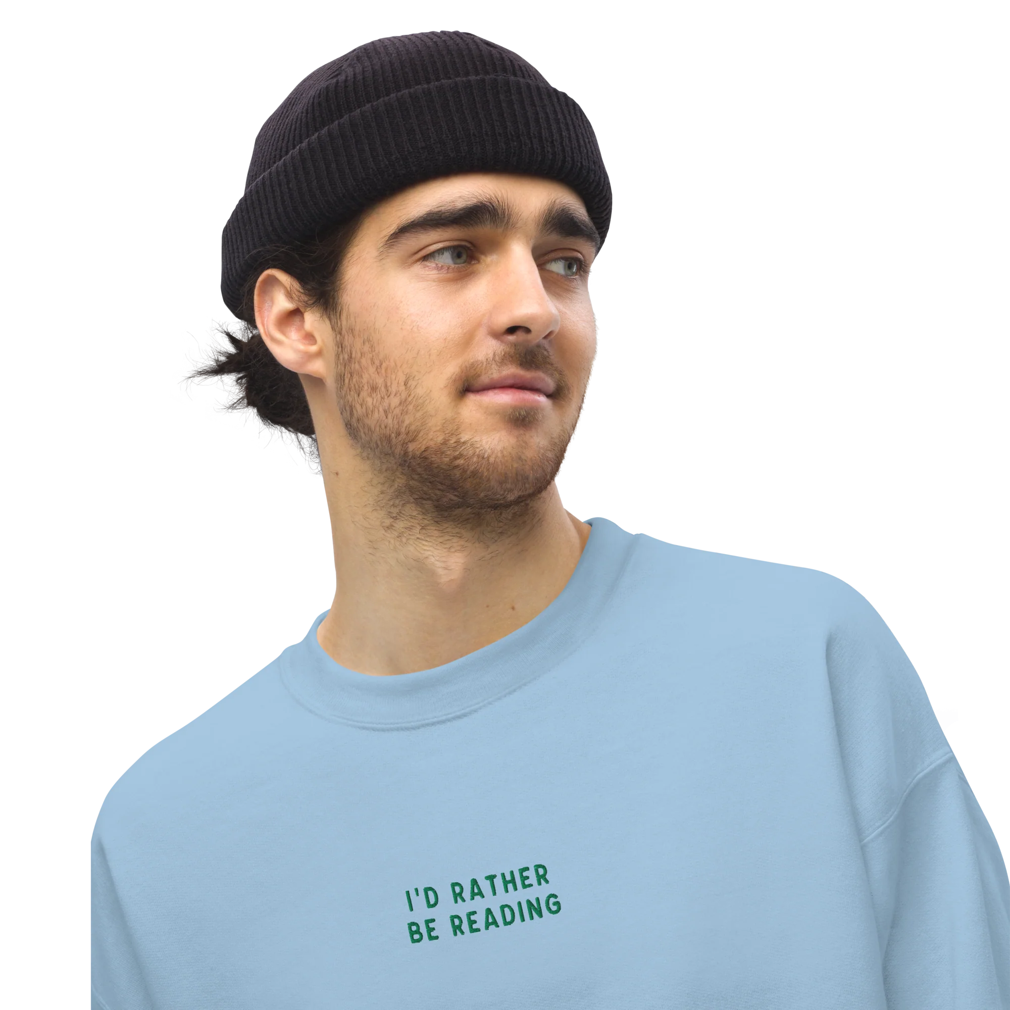 I'd Rather Be Reading Embroidered Sweatshirt - Image 6
