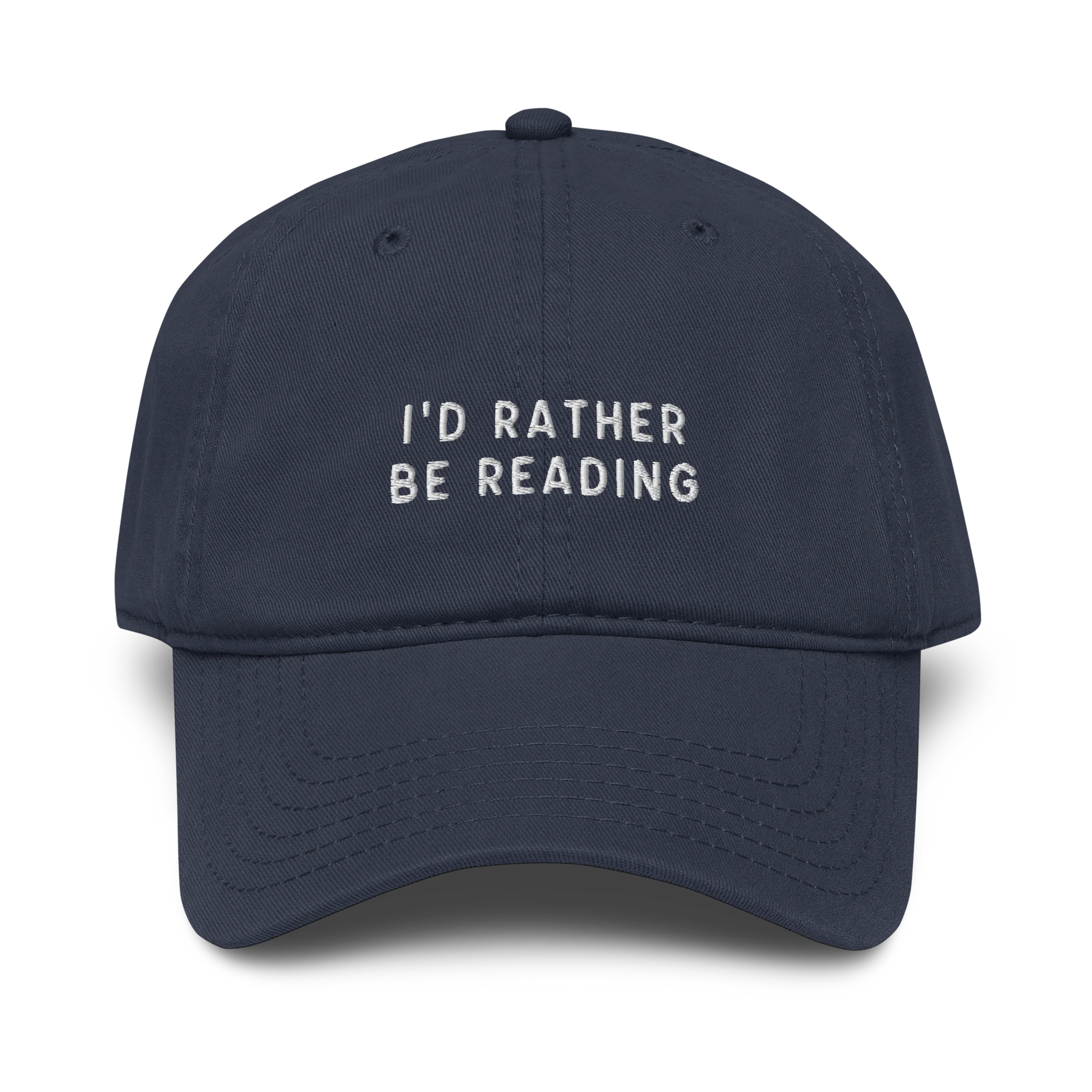 I'd Rather Be Reading Embroidered Vintage Wash Baseball Cap - Image 2