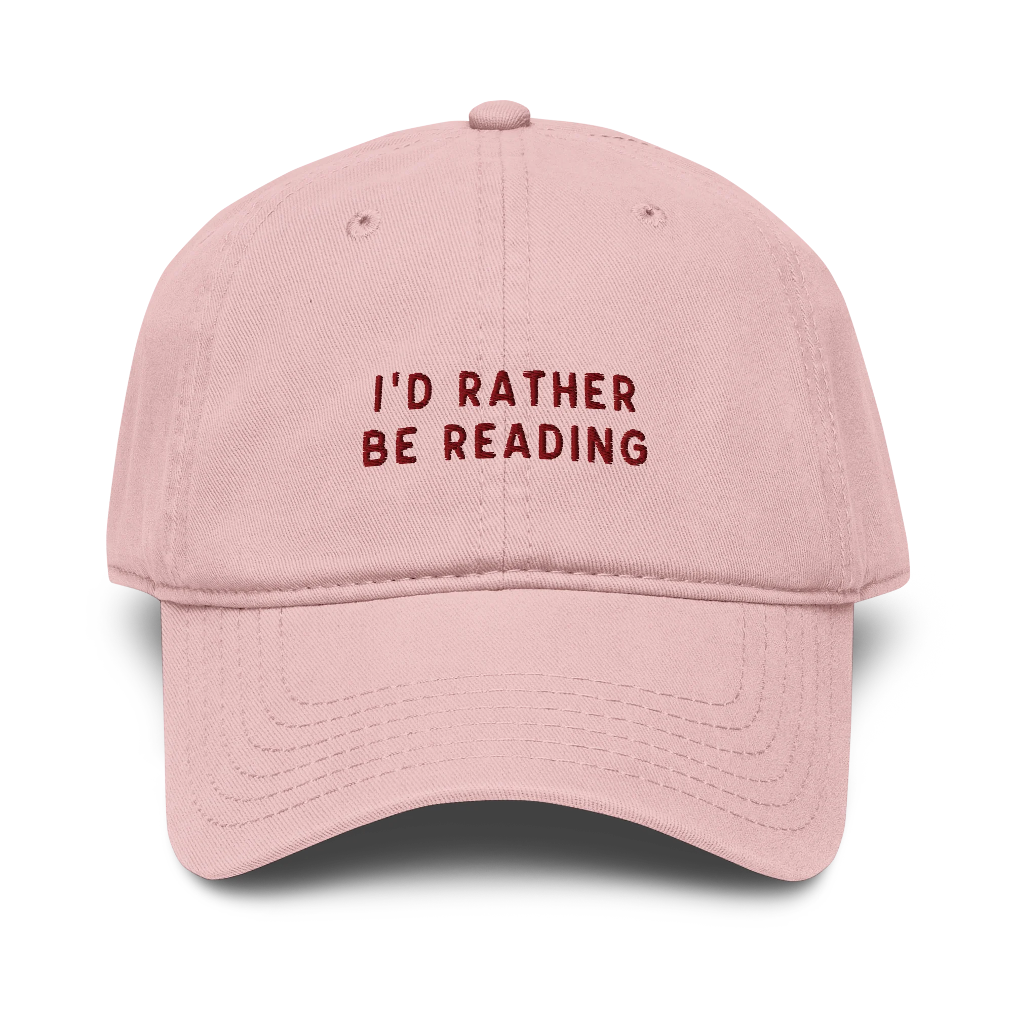 I'd Rather Be Reading Embroidered Vintage Wash Baseball Cap - Image 4