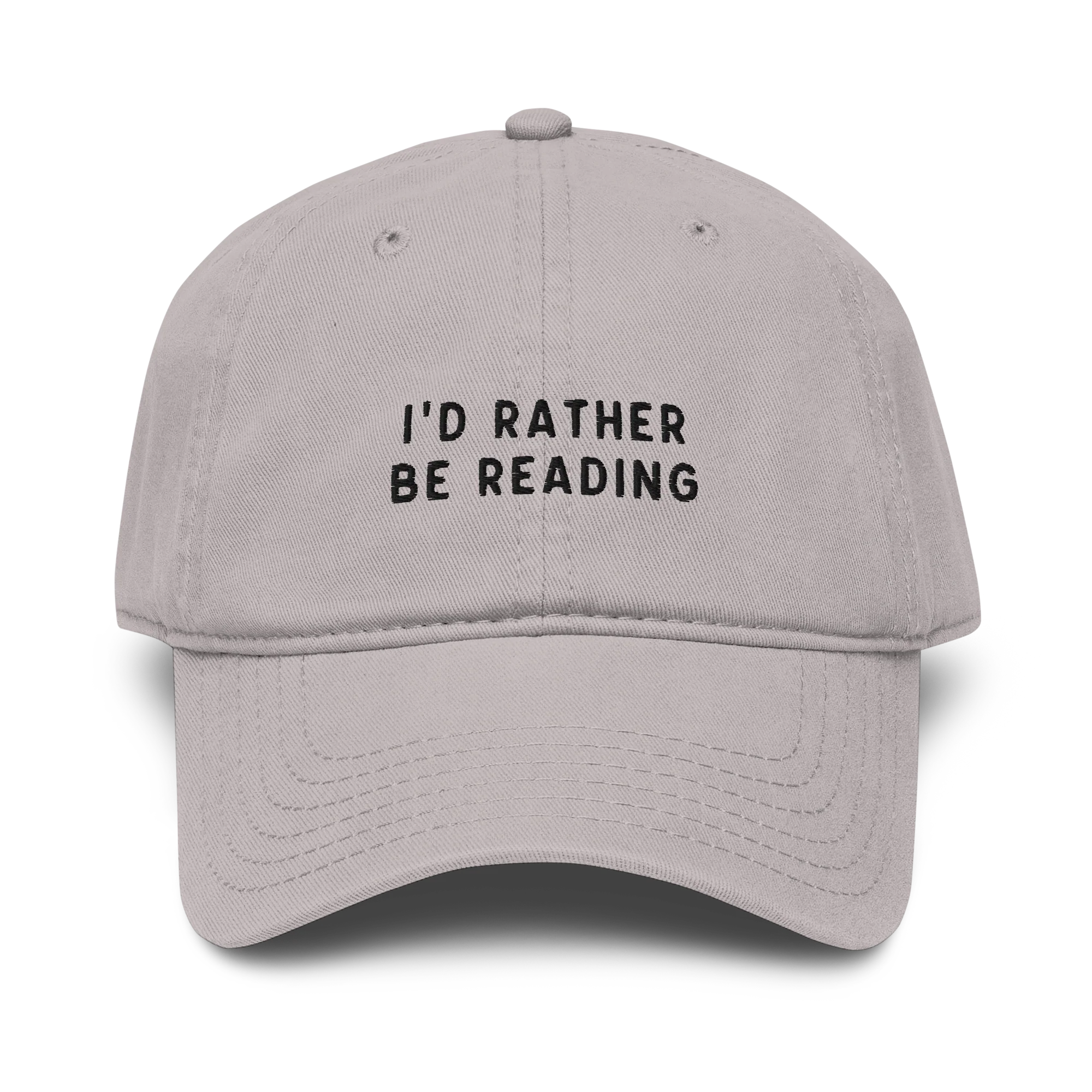 I'd Rather Be Reading Embroidered Vintage Wash Baseball Cap - Image 7