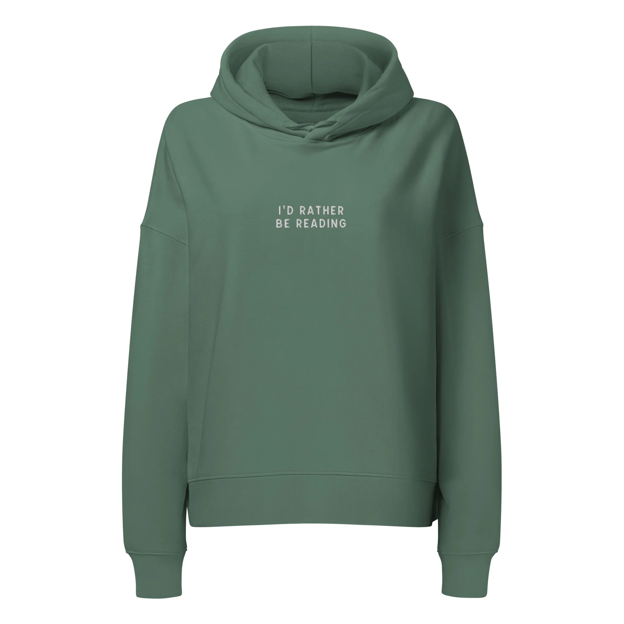 I'd Rather Be Reading Embroidered Women’s Organic Hoodie - Image 5