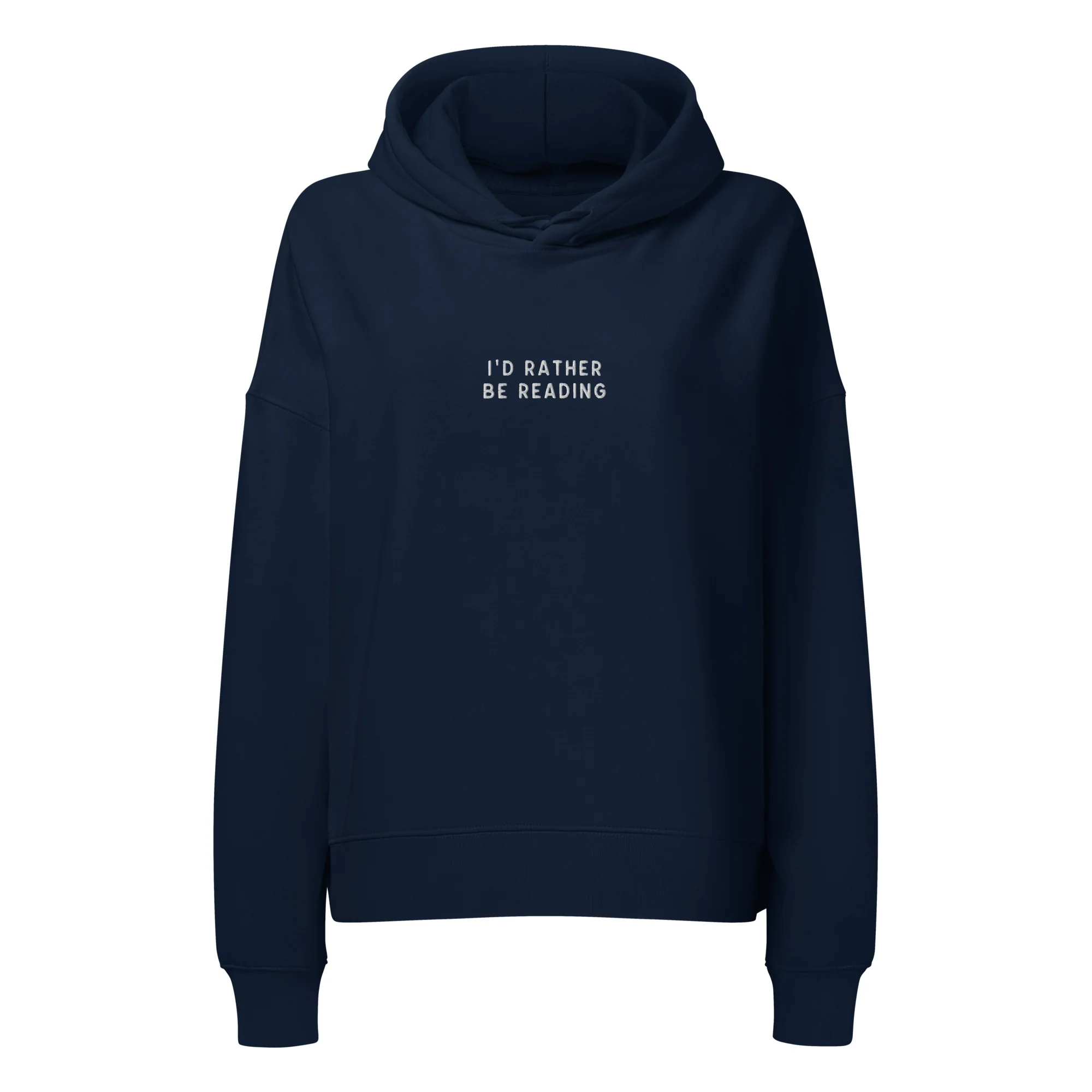 I'd Rather Be Reading Embroidered Women’s Organic Hoodie - Image 8
