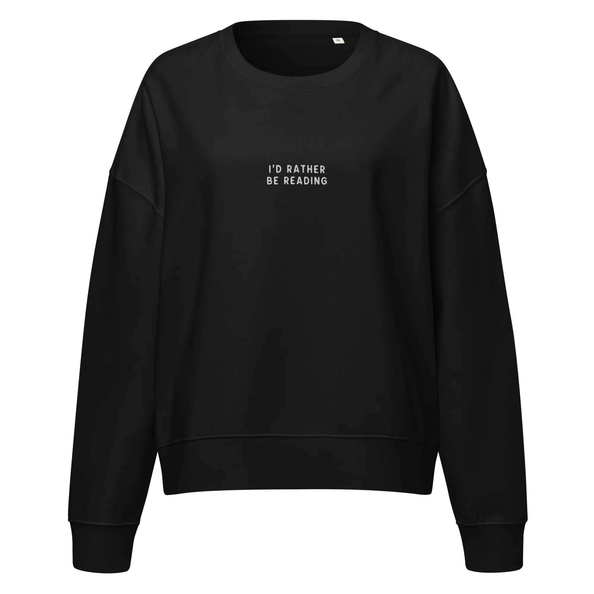 I'd Rather Be Reading Embroidered Women’s Organic Sweatshirt - Image 4