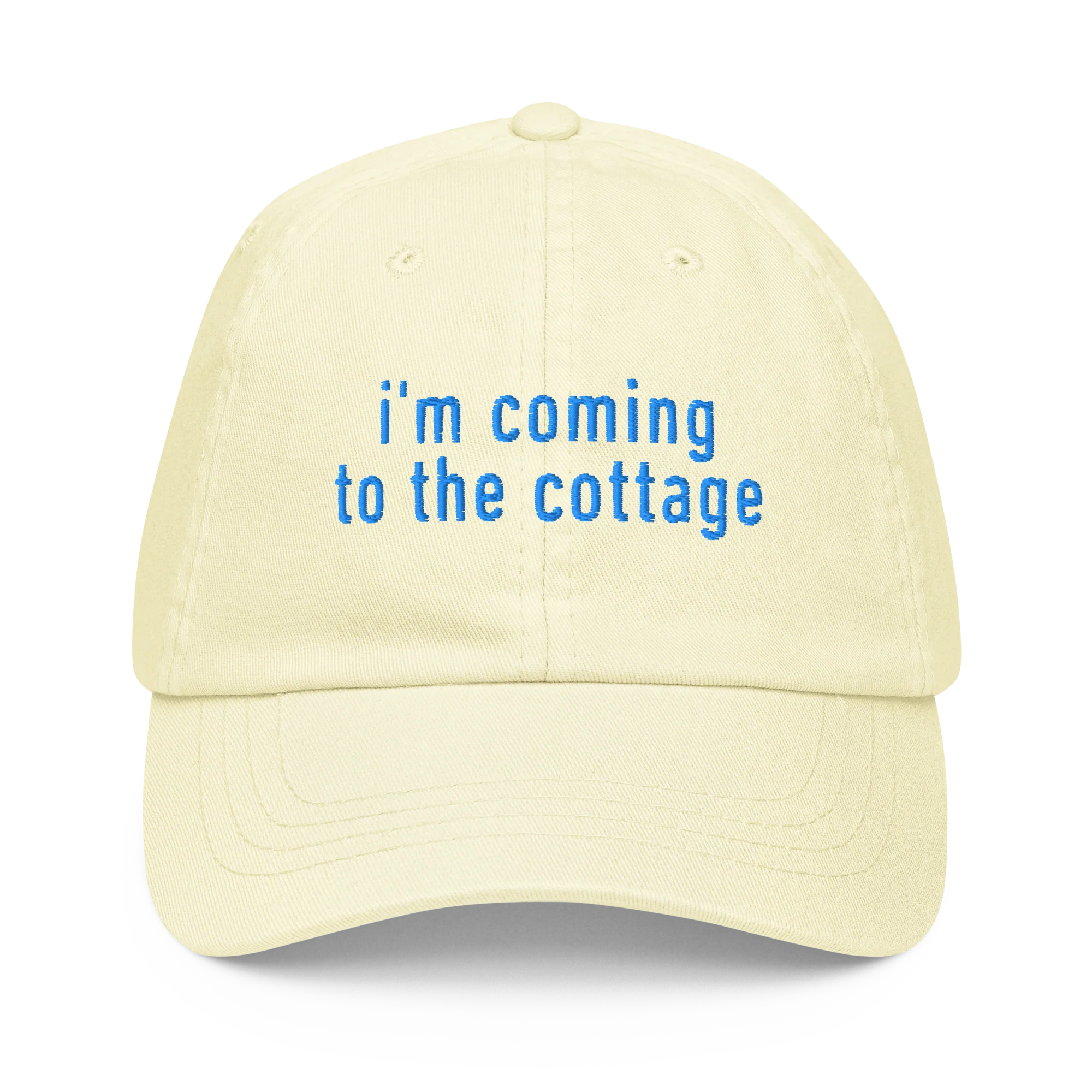 I'm Coming to the Cottage HR Embroidered Pastel Baseball Cap