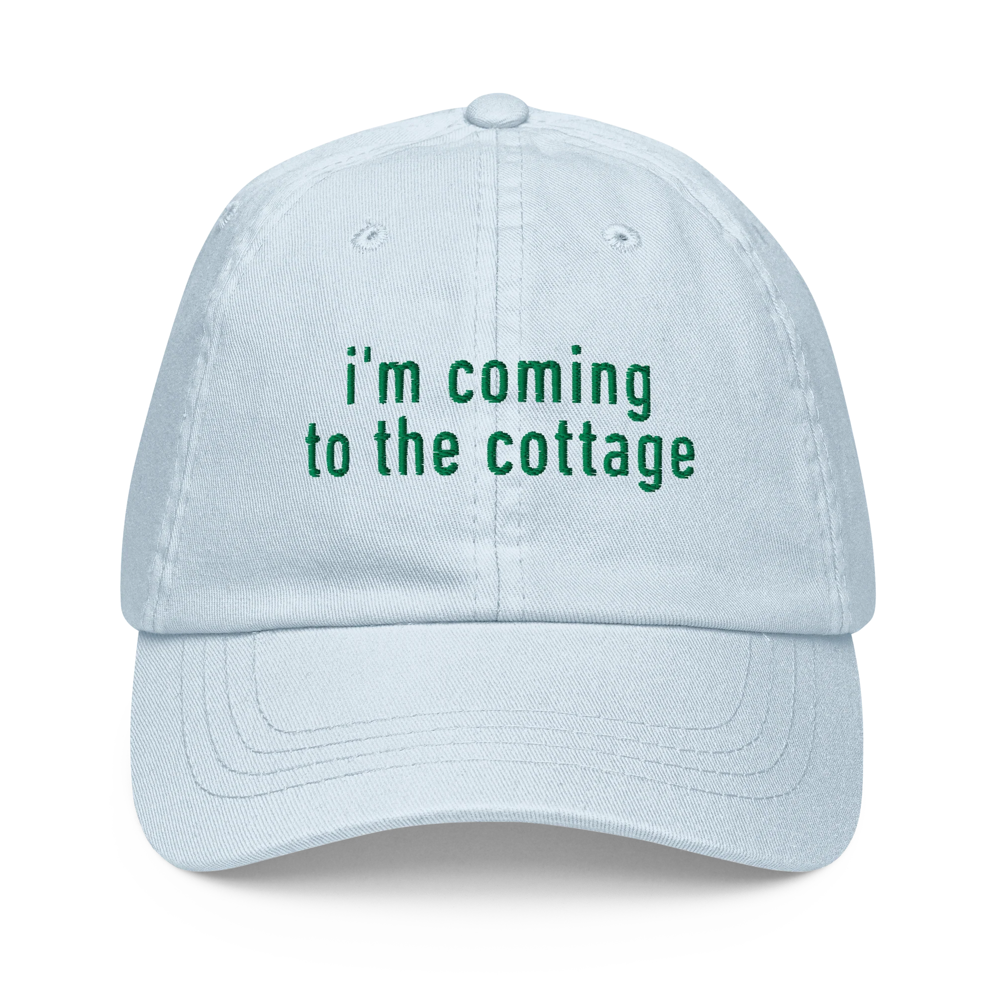 I'm Coming to the Cottage HR Embroidered Pastel Baseball Cap - Image 4