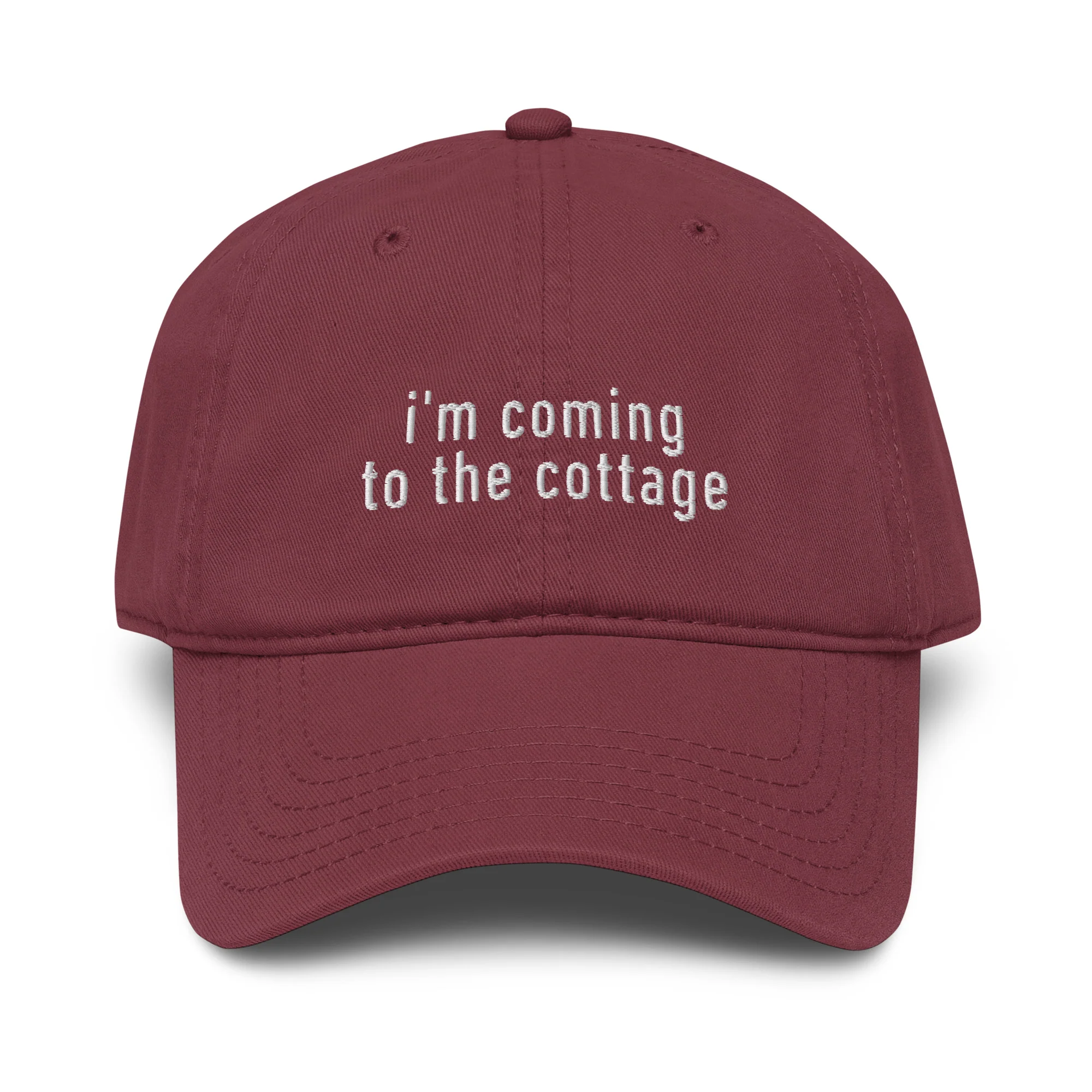 I'm Coming to the Cottage HR Embroidered Vintage Wash Baseball Cap