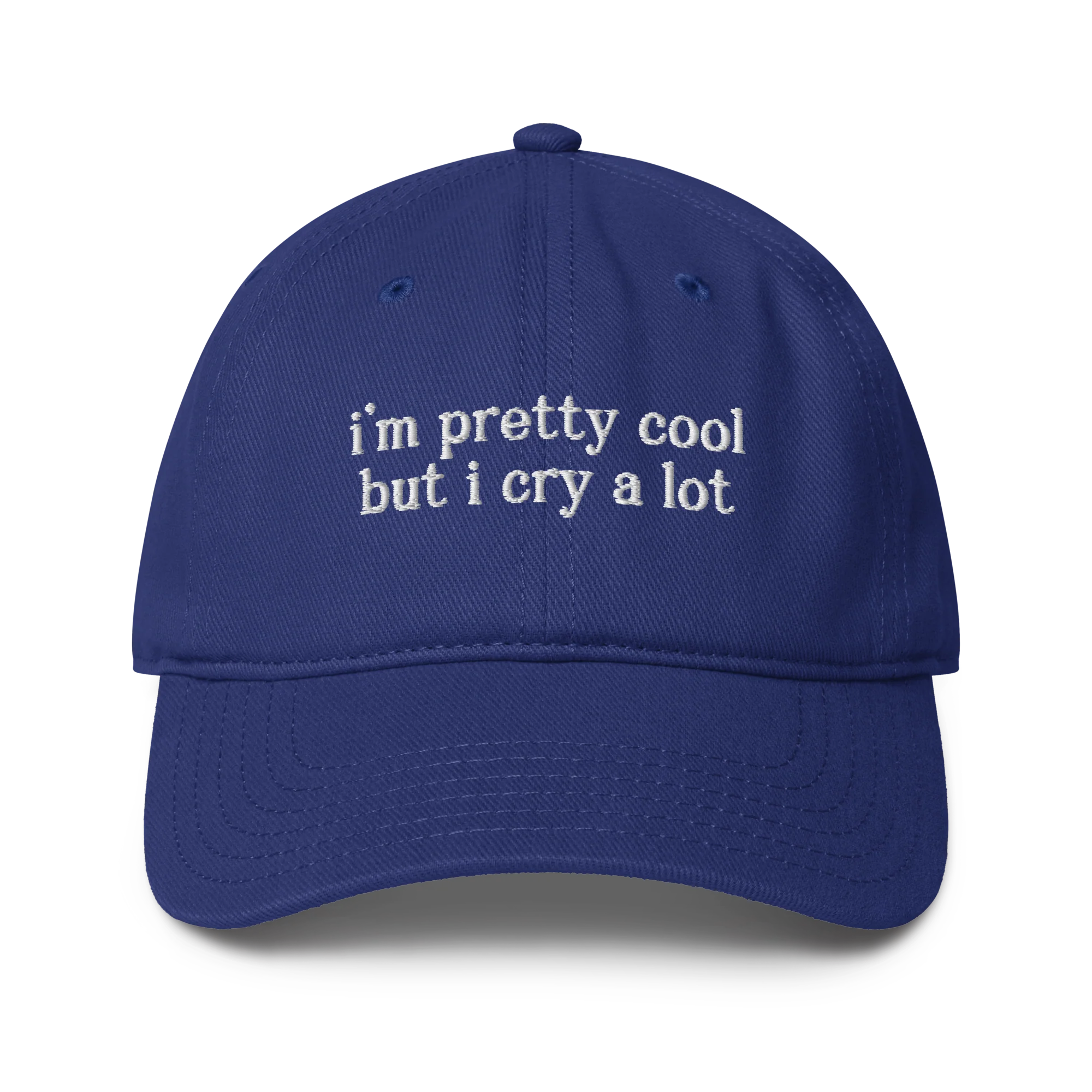 I'm Pretty Cool But I Cry a Lot Embroidered Baseball Cap - Image 7