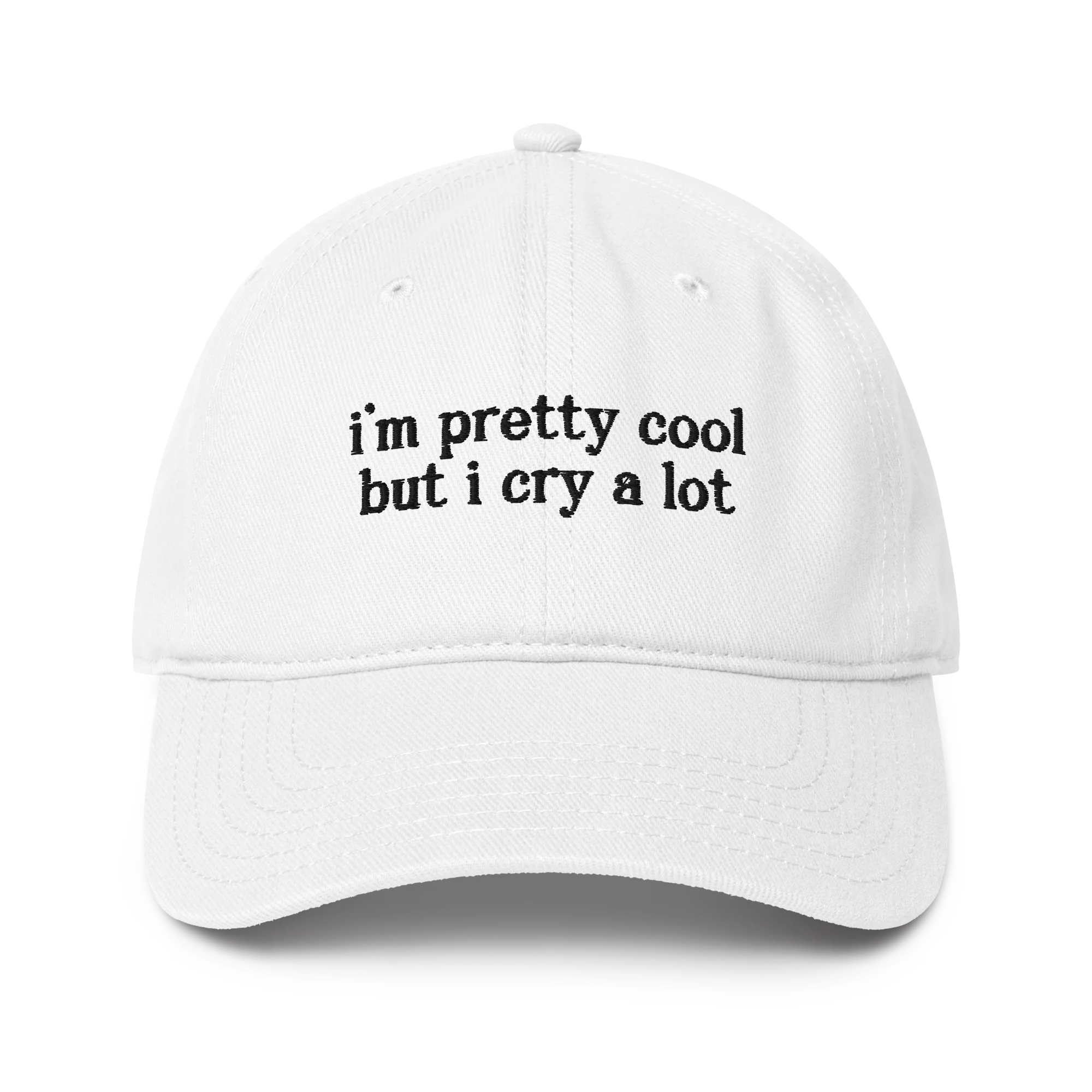 I'm Pretty Cool But I Cry a Lot Embroidered Baseball Cap - Image 8