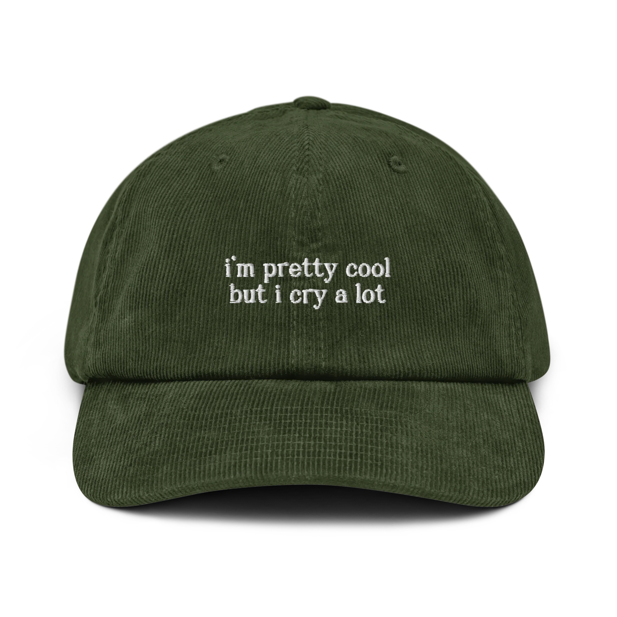 I'm Pretty Cool But I Cry a Lot Embroidered Corduroy Hat - Image 7