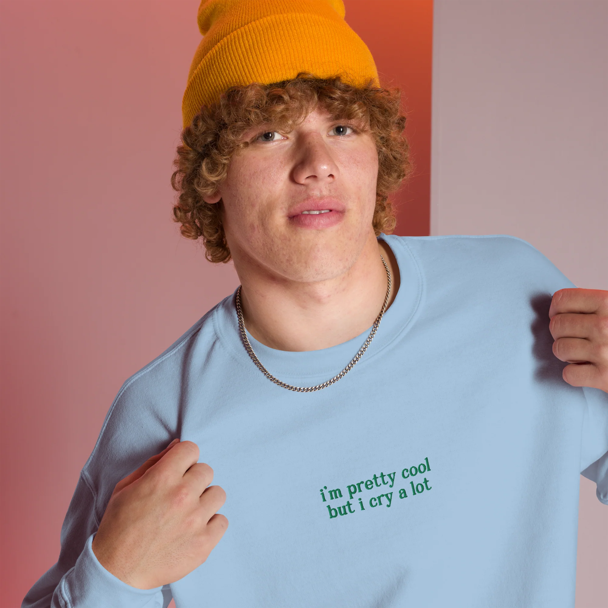 I'm Pretty Cool But I Cry a Lot Embroidered Sweatshirt - Image 2